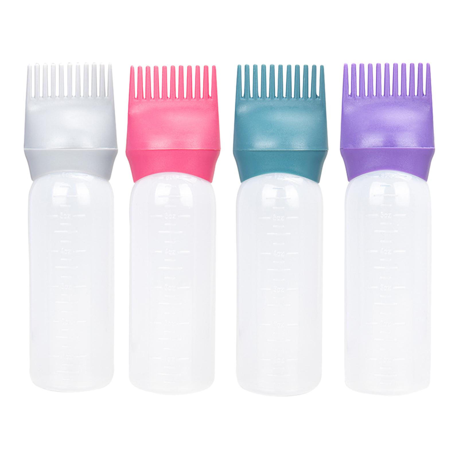 120ml Root Comb Applicator Bottle Hair Coloring Dyeing Dispensing Container Refillable Empty Hair Dye Applicator Comb for Shop