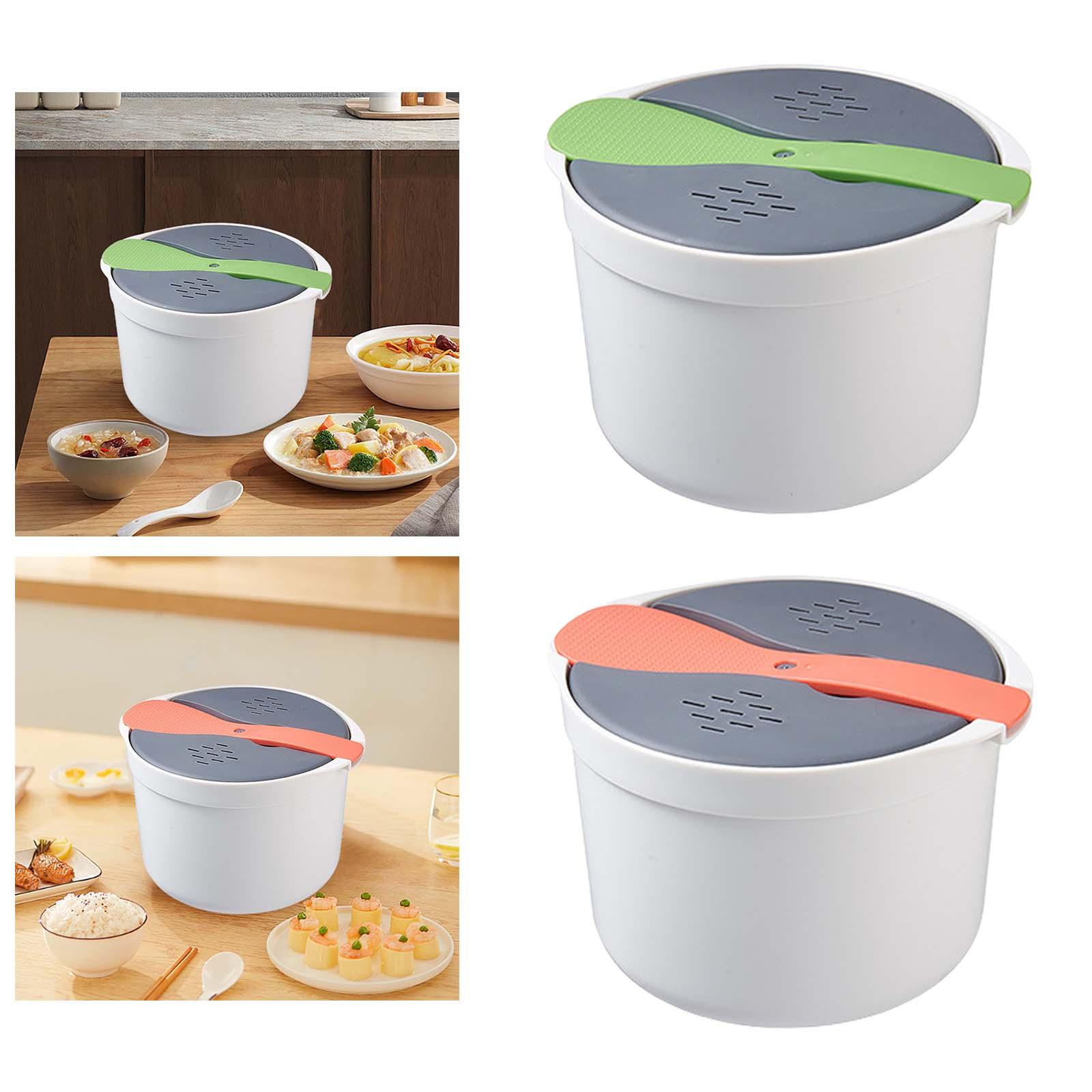 Microwave Pressure Steamer Cooker Cookware with Strainer 2L Microwave Rice Cooker Steamer for Quinoa Potato Rice Vegetables