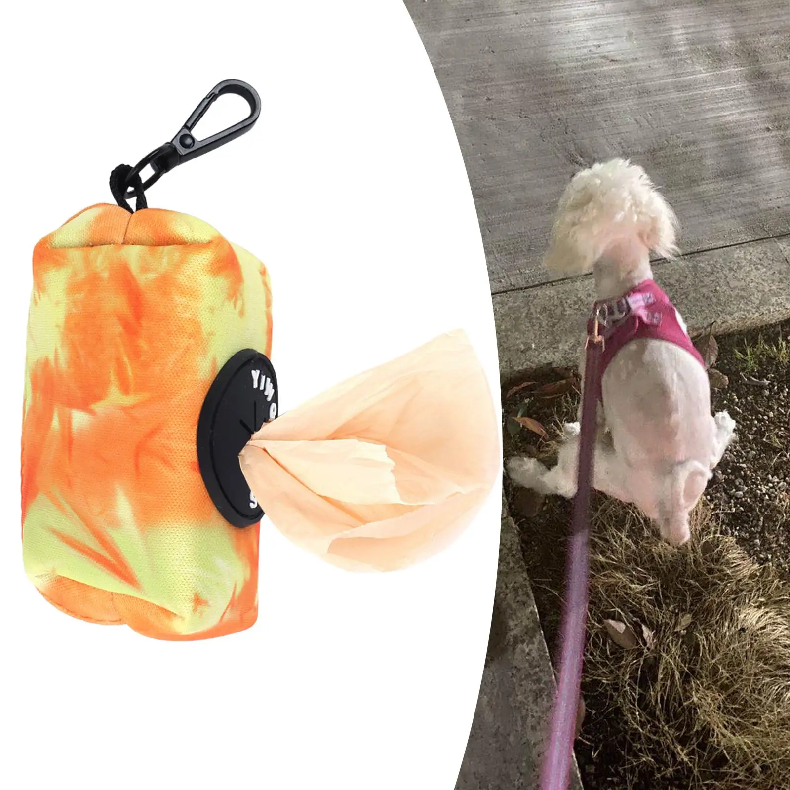 Pet Waste Bag Dispenser with Buckle Clip Bags Carrier Zipper Pickup Bag Carry Tube Dog Poop Bag Holder for Parks Travel Walking