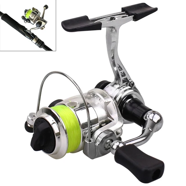 Mini Alum Alloy 100 Metal Fishing Reel Vola Size Spinning Reel with Fishing  Line for Ice Fish Lure Shallow Fishing Rod - AliExpress