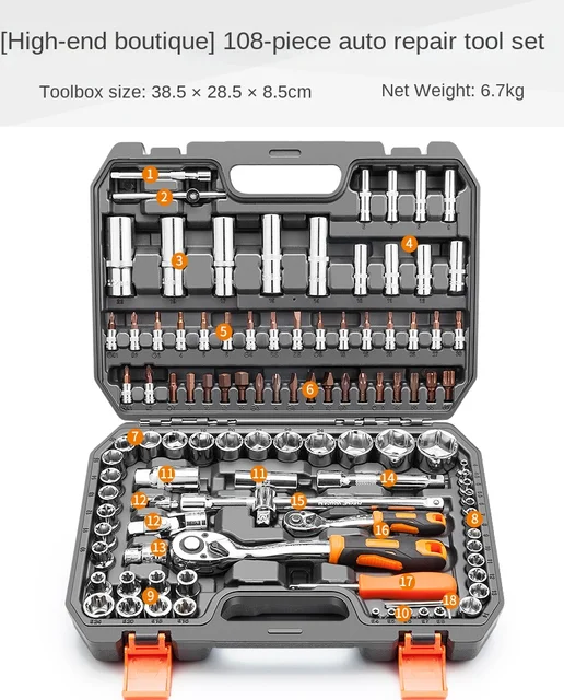 Complete Mechanic Tool Box Set Home Professional Electrician