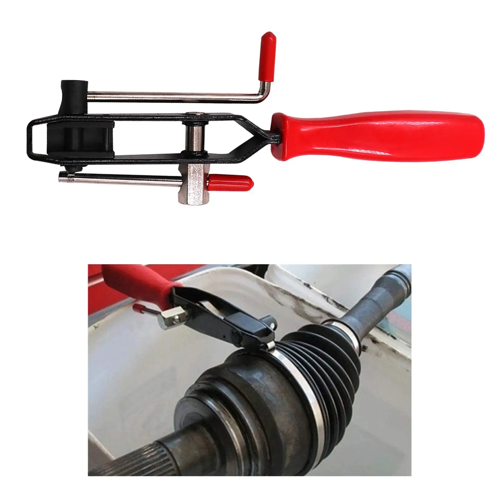 Car CV Joint Banding Tool with Cutter Cut Off Pliers Ear Clamp Crimper Fit for Fuel Hose Cooling System Steering Gear Gaiters