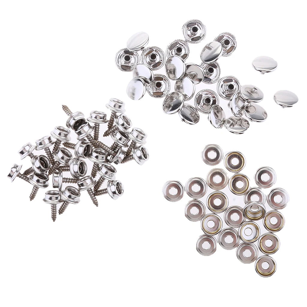 75 Canvas  Stainless Steel 15mm Screw Button Socket Fastener