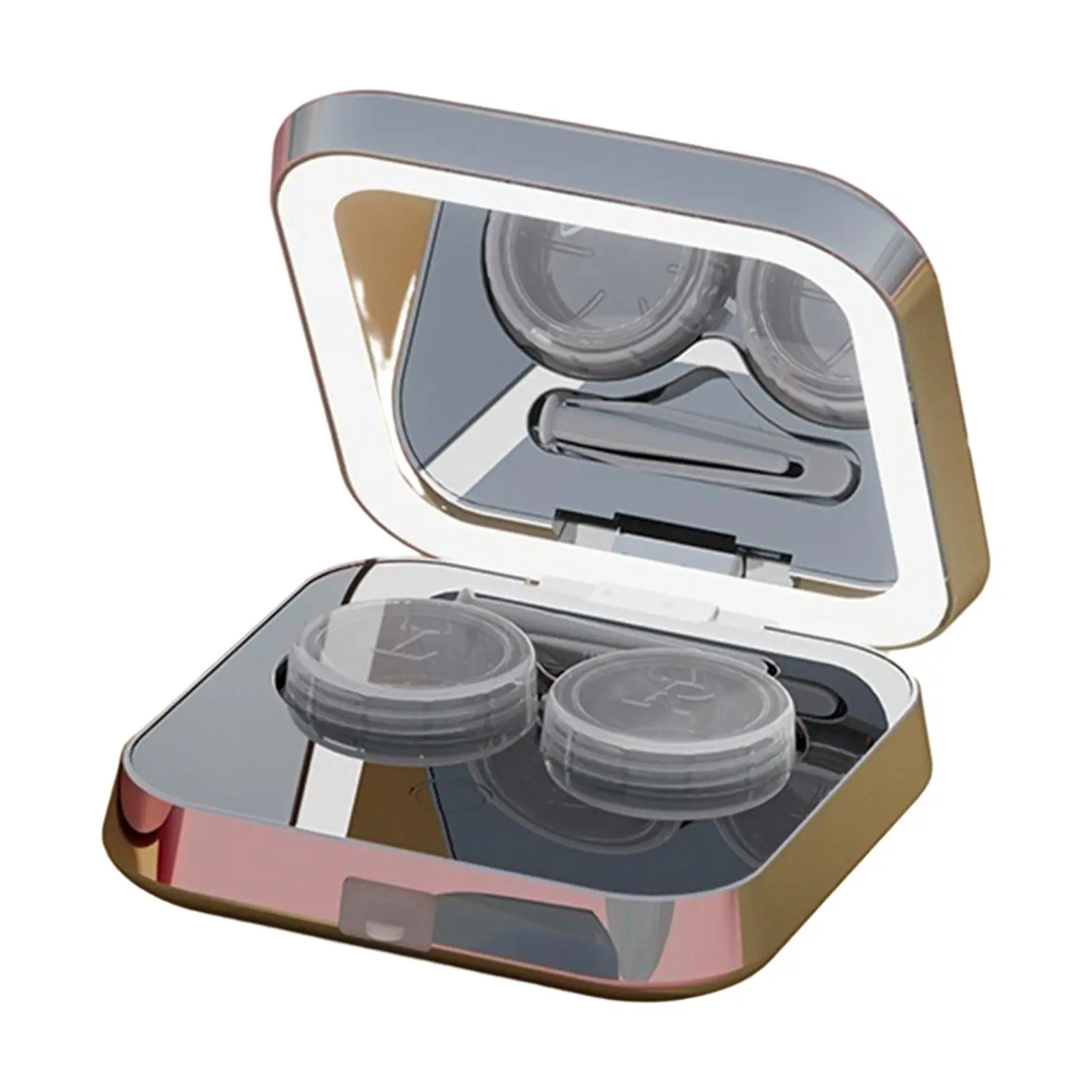 Contact Lens Ultrasonic Storage with Mirror Tweezers Leakproof Rechargeable Contact Lens Case Cleaner Women