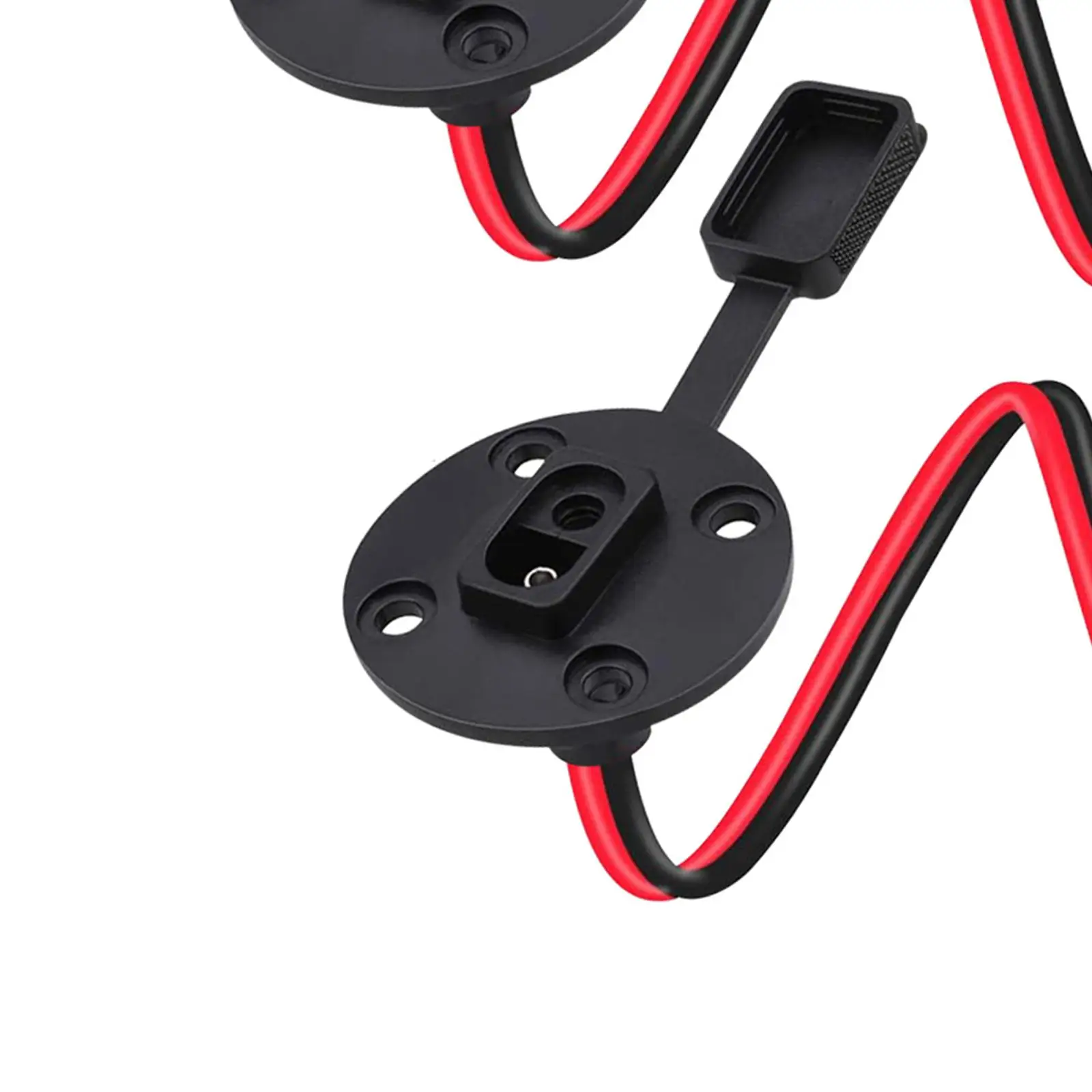 2x SAE Socket 2 Holes Harness Waterproof Cap 12AWG RV Sidewall Port Cars Accessory Tractor SAE Battery Connector Battery Cables