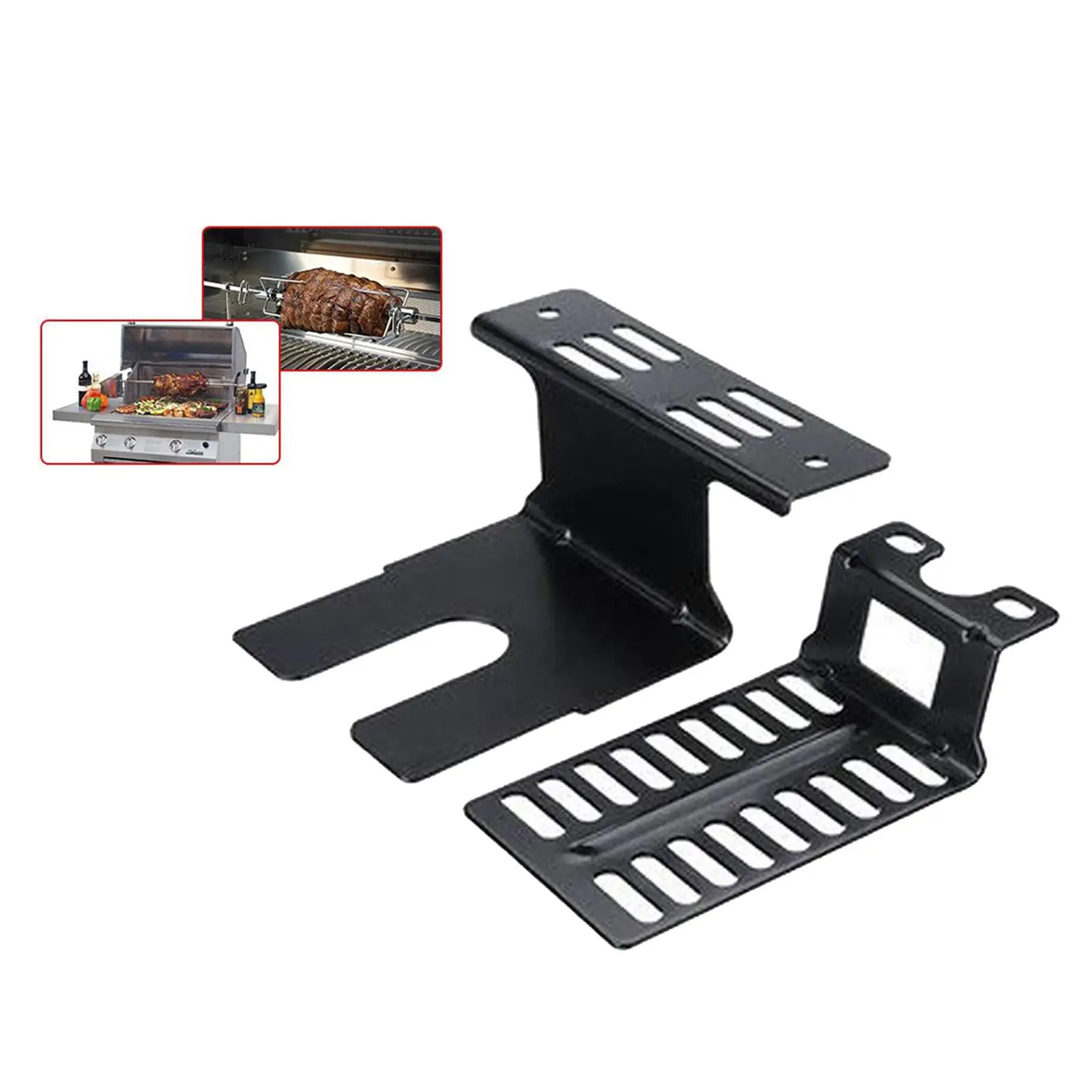 2Pcs Grill Rotisserie Mounting Bracket Set  Universal for Barbecue