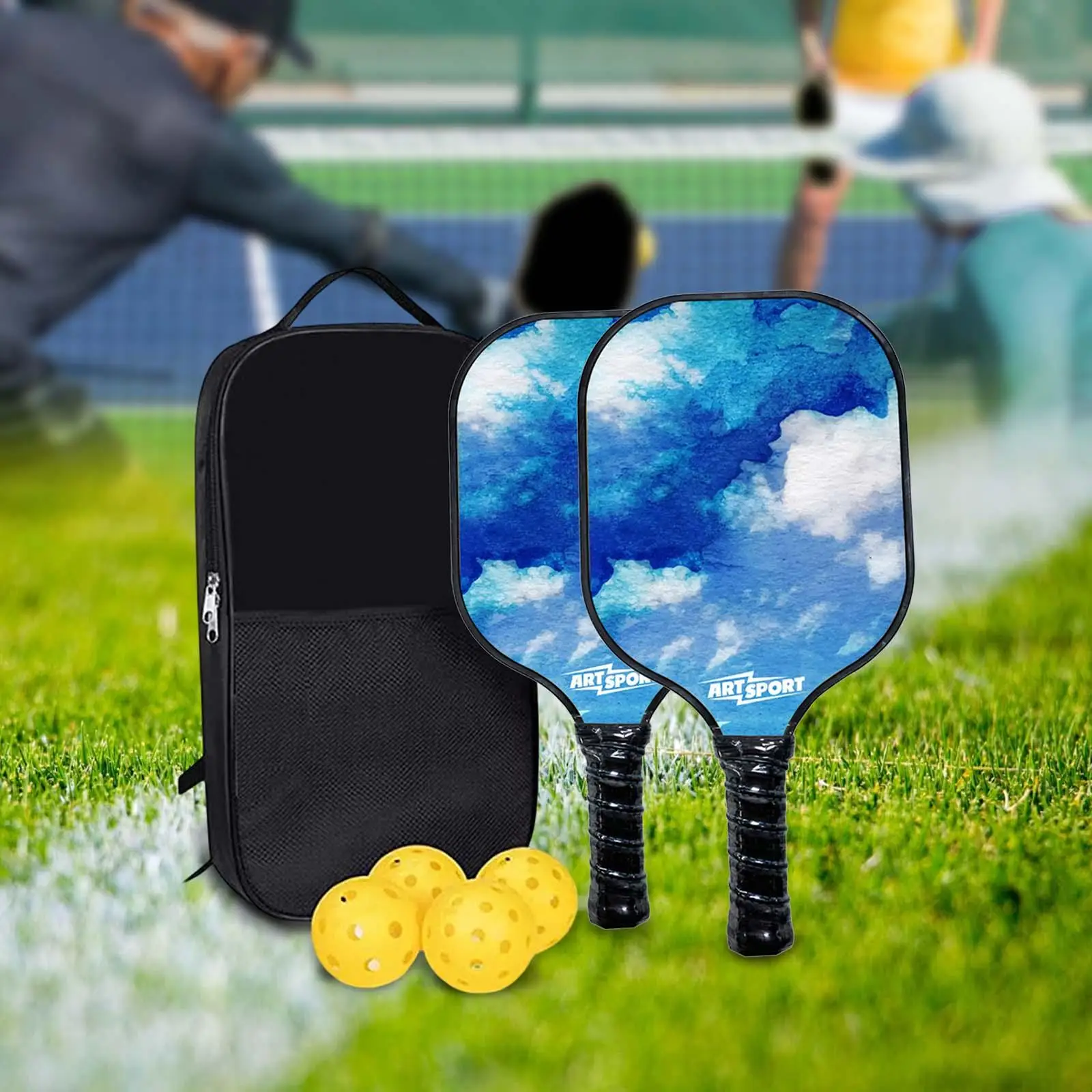 Professional Pickleball Rackets Pickleball Paddles Set 2 Paddles 4 Balls 1 Bag Rackets Training Acces for Indoor Outdoor Sports