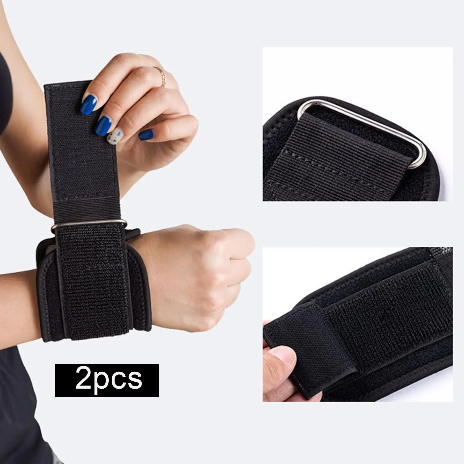 2x Weight Lifting Straps Wrist Support Adjustable Gloves Press