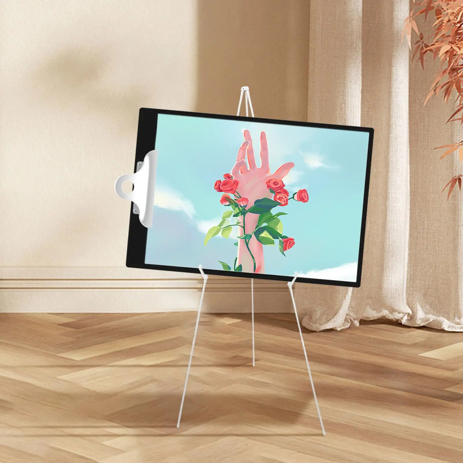 Tripod Display Easel Stand Holder Metal Easel Painting Art Easel Artist Easel for Party Photo Birthday Wedding Signs Wood Board