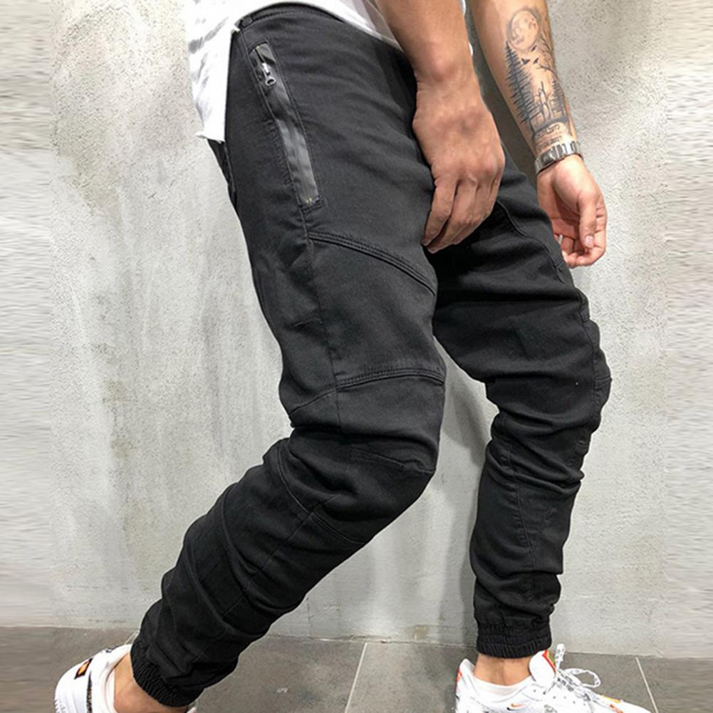 Elastic Waist Slim Hip-hop Sports Men Pants Pencil Multi Pockets Harem Joggers Pants Streetwear_voghion.com