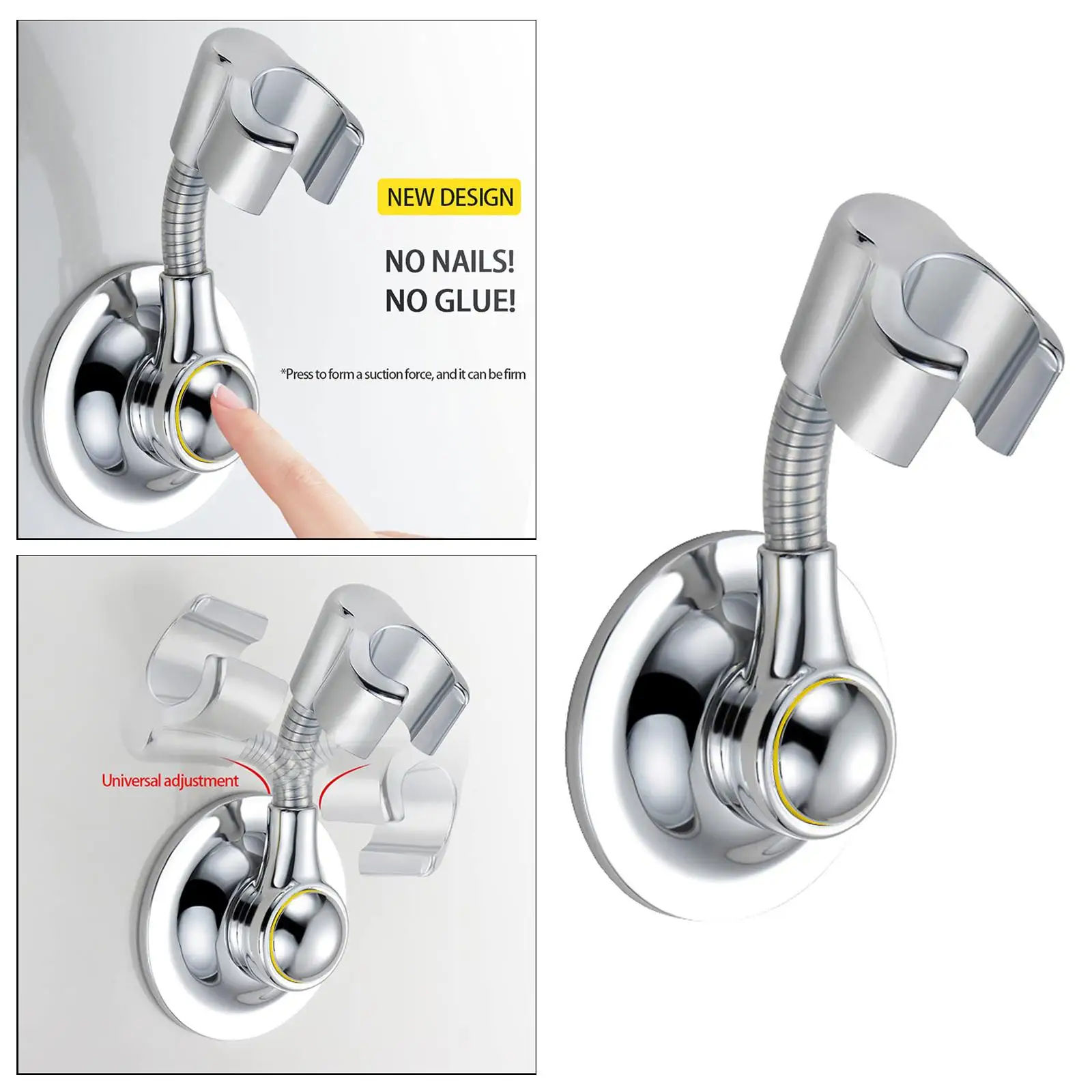  Holder Suction Cup Handheld Bracket  Shower Holder, Removable Wall Mounted Suction Bracket (One  Holder)
