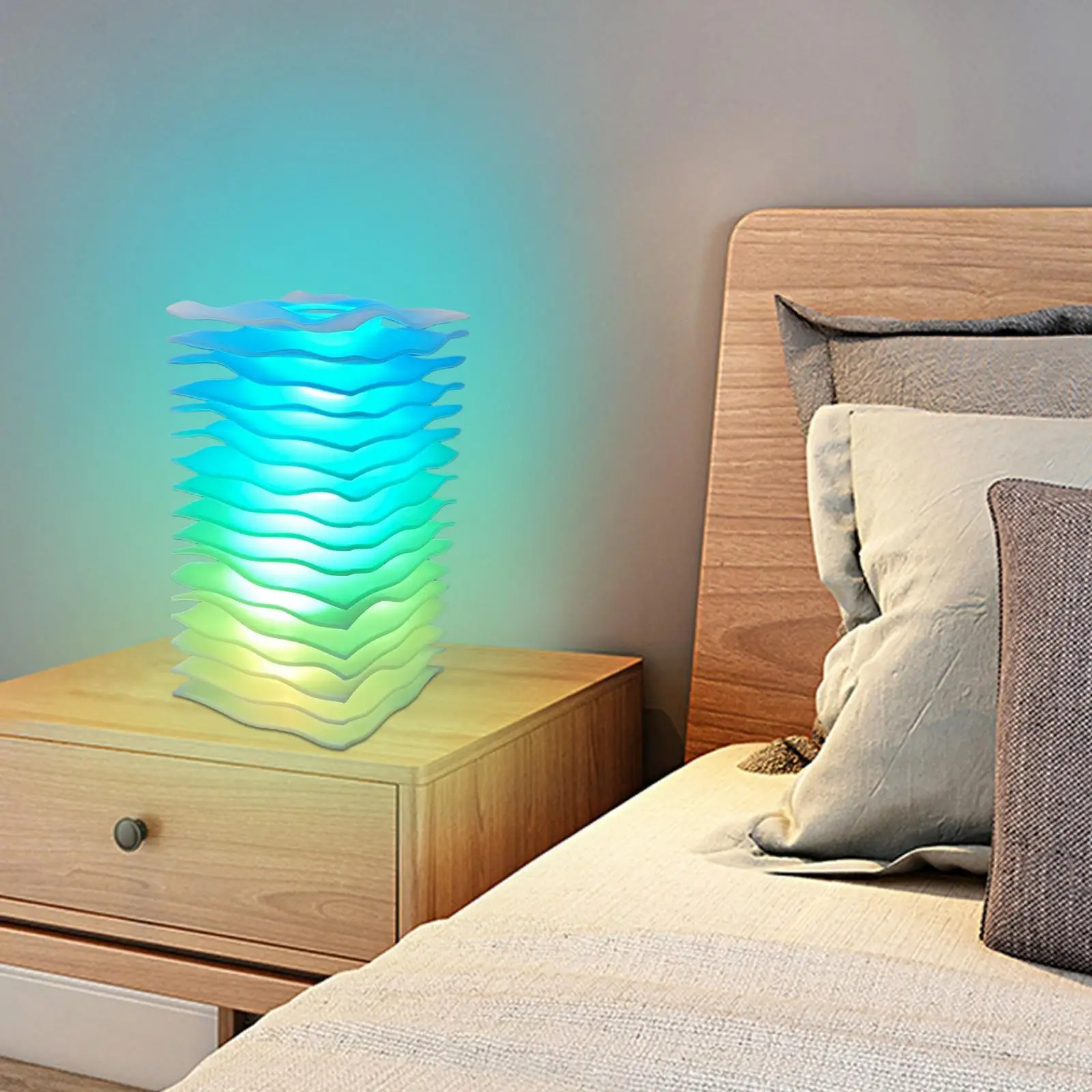 Bedside Table Lamp Modern Home Birthday Gift Egb Color Changing Night Light for Hotel Adults Office Anniversary Valentine`s Day