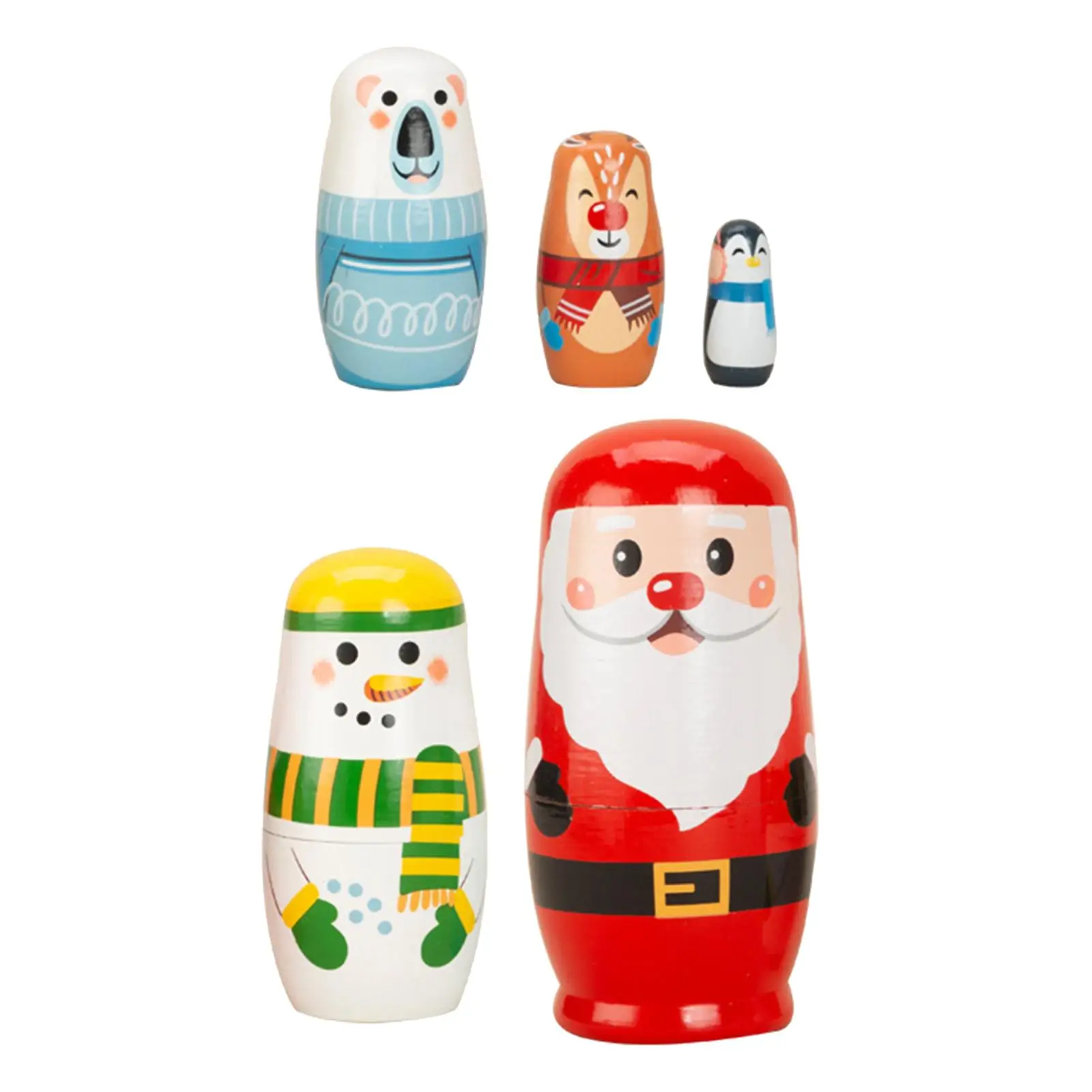 5Pcs Novelty Nesting Dolls Toy Crafted Doll Collectibles Matryoshka for Gift
