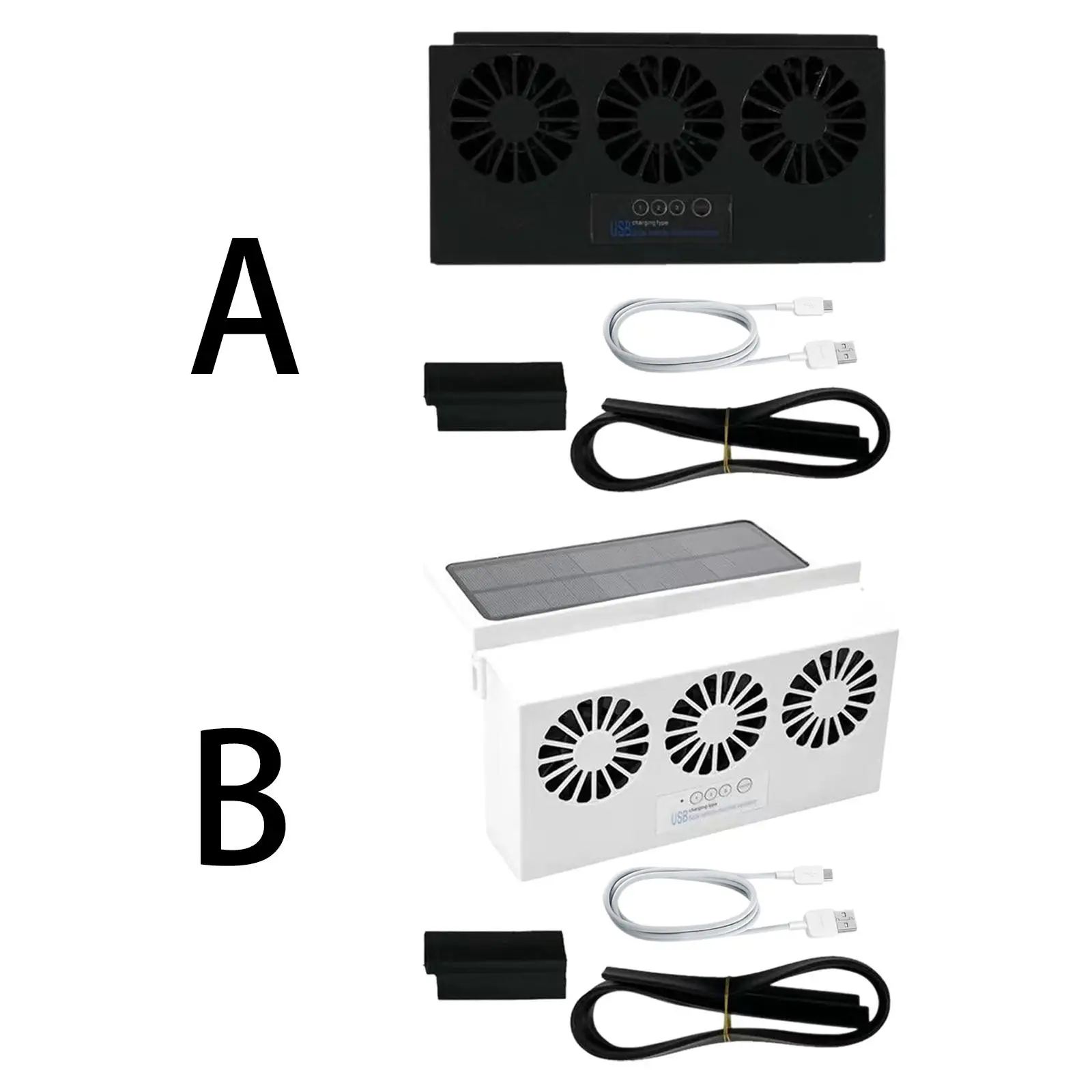  Car Ventilator Exhaust Fan USB Charging 5 Duct Portable 3 Cooler Fan Cooling  Purifiers for Vehicle