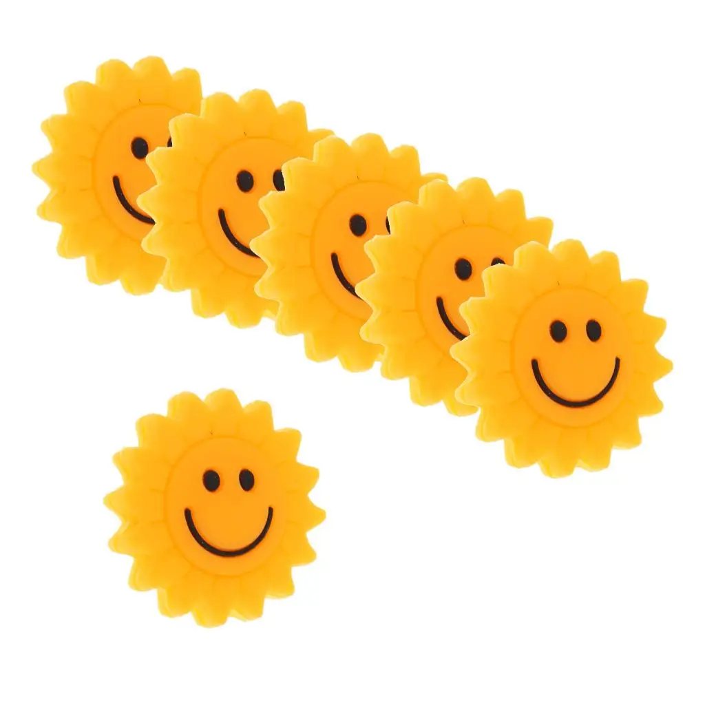 Pack of 6 Tennis Vibration Dampener - Silicone Racket Shock Absorbers Replacement  for Tennis Players Adults Kids (Yellow)