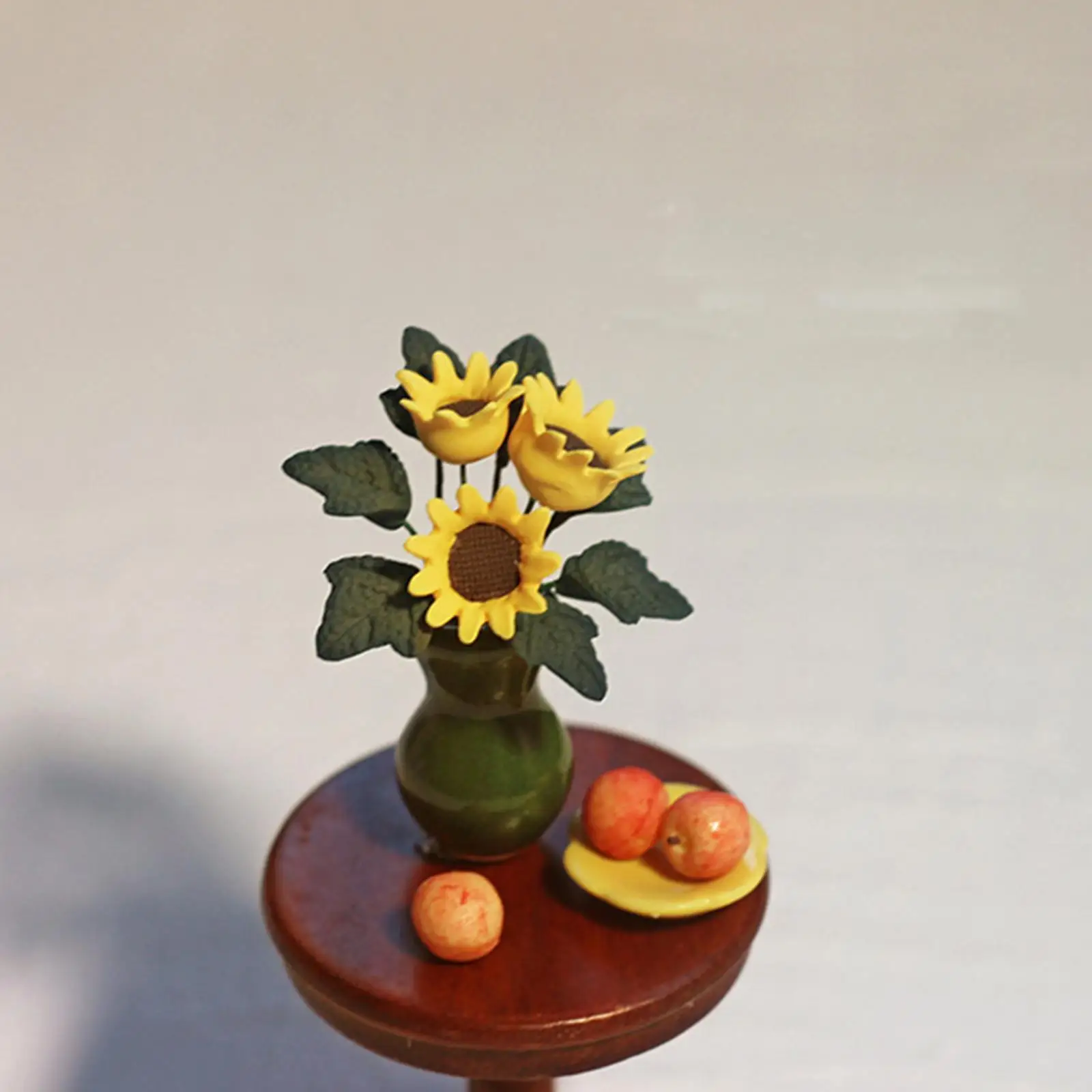 1:12 Scale Dollhouse Sunflowes Pretend Play Flowerpot for Fairy Garden Decor