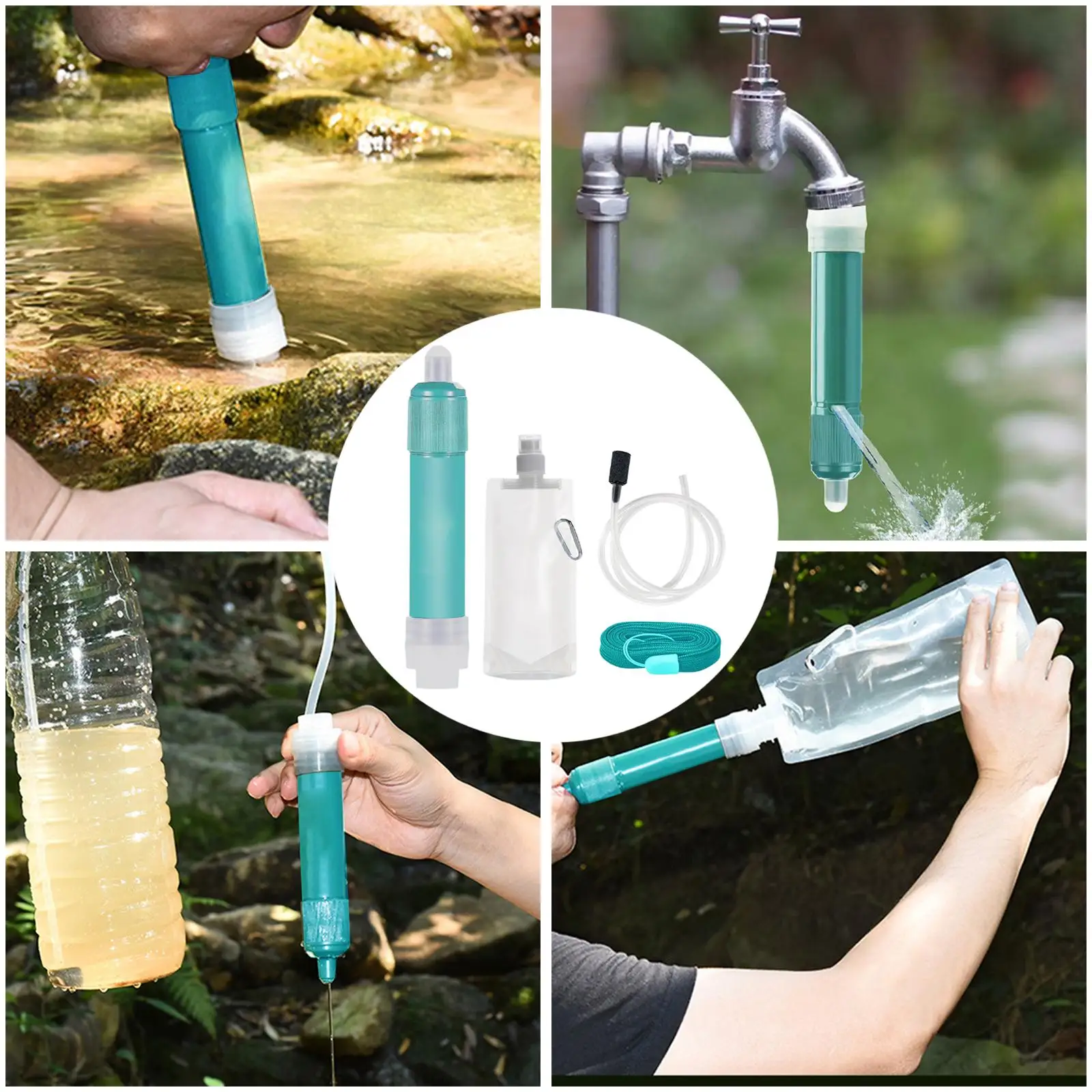 Portable Straw Water Filter Preparedness Equipment 4000L System for Backpacking