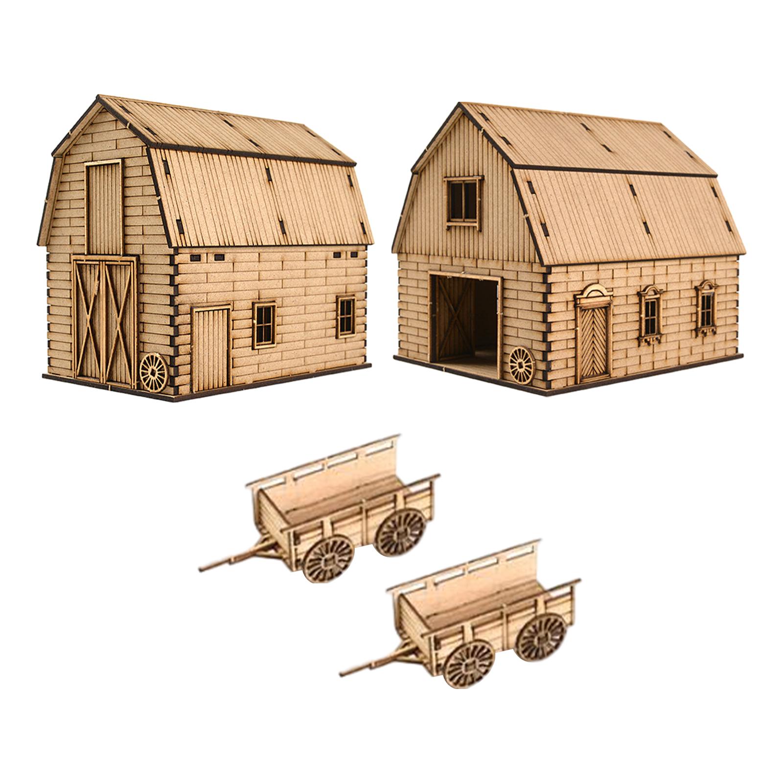 1/72 Miniature Wooden House DIY Innteractive Unassembly Granary Model for Micro Landscape Accessory Diorama Sand War Scene
