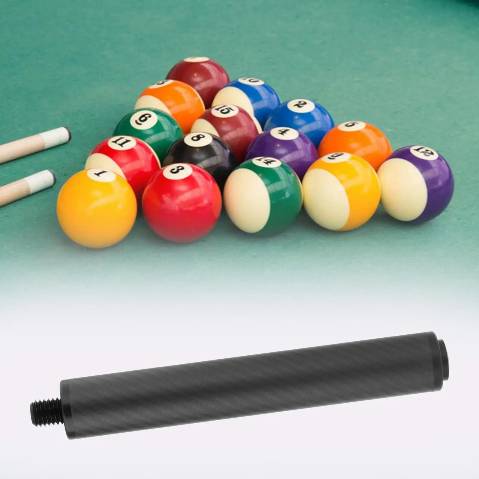 Billiard Pool Cue Extensions Rear Plug with , Billiard Accessories, 15 inch