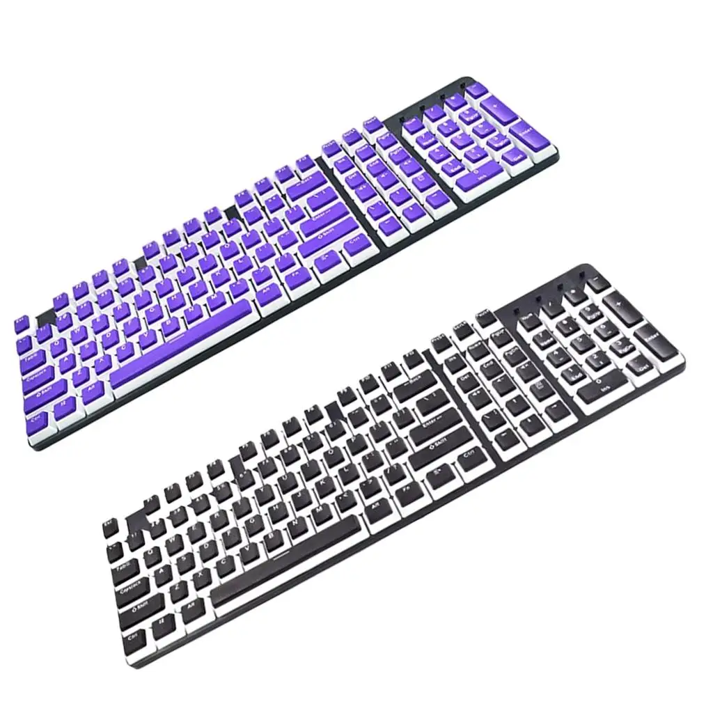 Pudding Keycaps Set, Full 104 Key Set Double Color PBT Keycap Set for Mechanical Keyboard