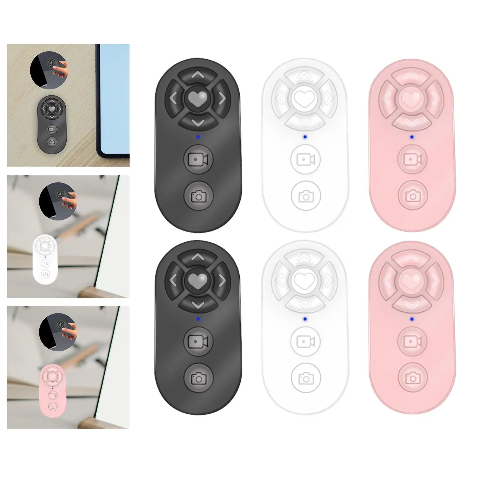 Phone App Page Turner Bluetooth Remote Control Wireless Remote Selfie Battery Operated for Smartphones Selfie Convenient Sturdy