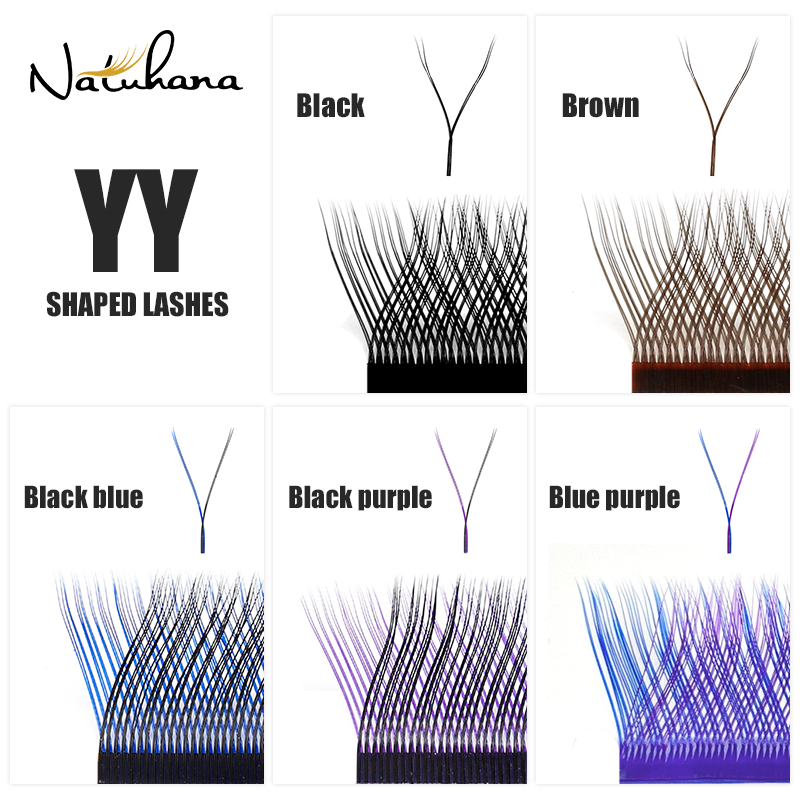 Best of NATUHANA YY Shape Ombre Color Eyelashes Extension Two Tip Lashes C / D Curl Natural Makeup Mesh Net Cross False Eyelash Reviews & Tips