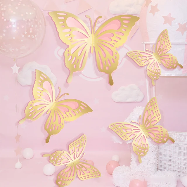 14Pcs Large 3D Butterfly Party Decorations with Pearls - 12inch 2 Layer Big Paper  Butterflies Set Comes in 2 Sizes Giant - AliExpress