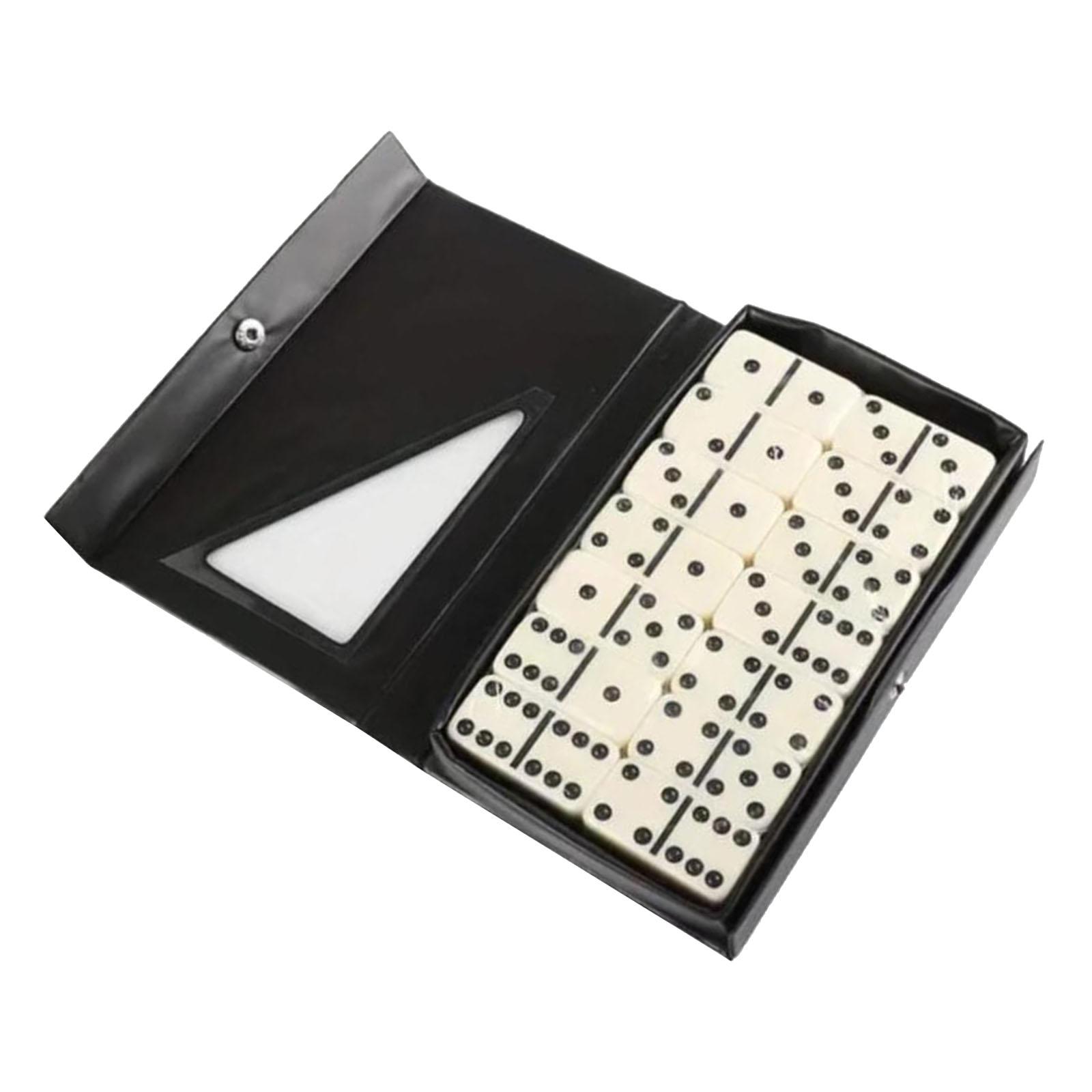 Double Six Domino Set Traditional Adults Kids 28 Dominoes in Portable Case for Holiday Gifts Tourism Party Favors Entertainment