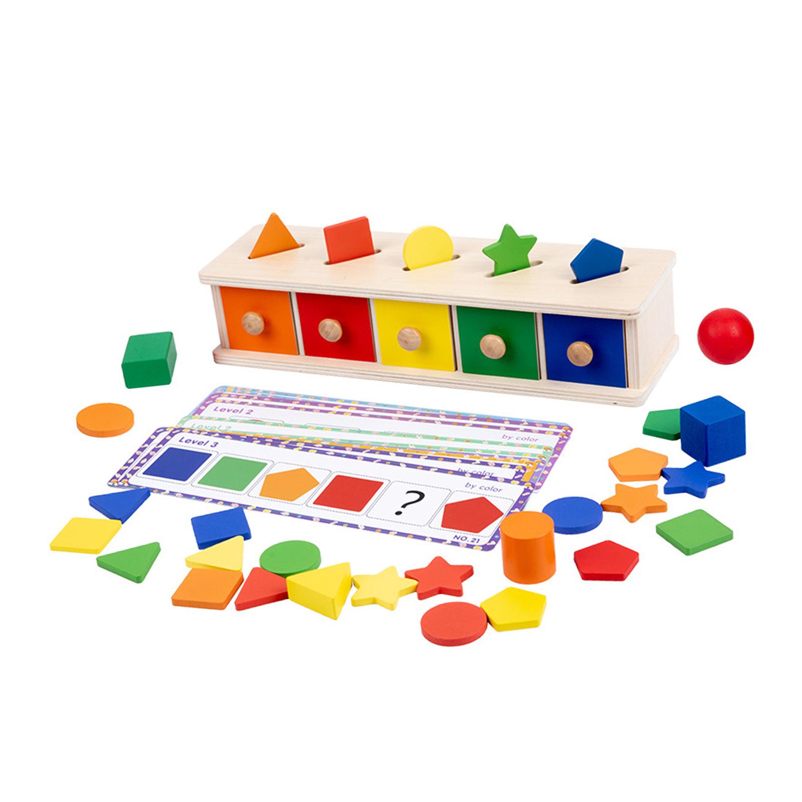 Montessori Toys Hand Eye Coordination Toys Preschool Activities with Drawer Object Permanence Box for Boys Girls Kids Children