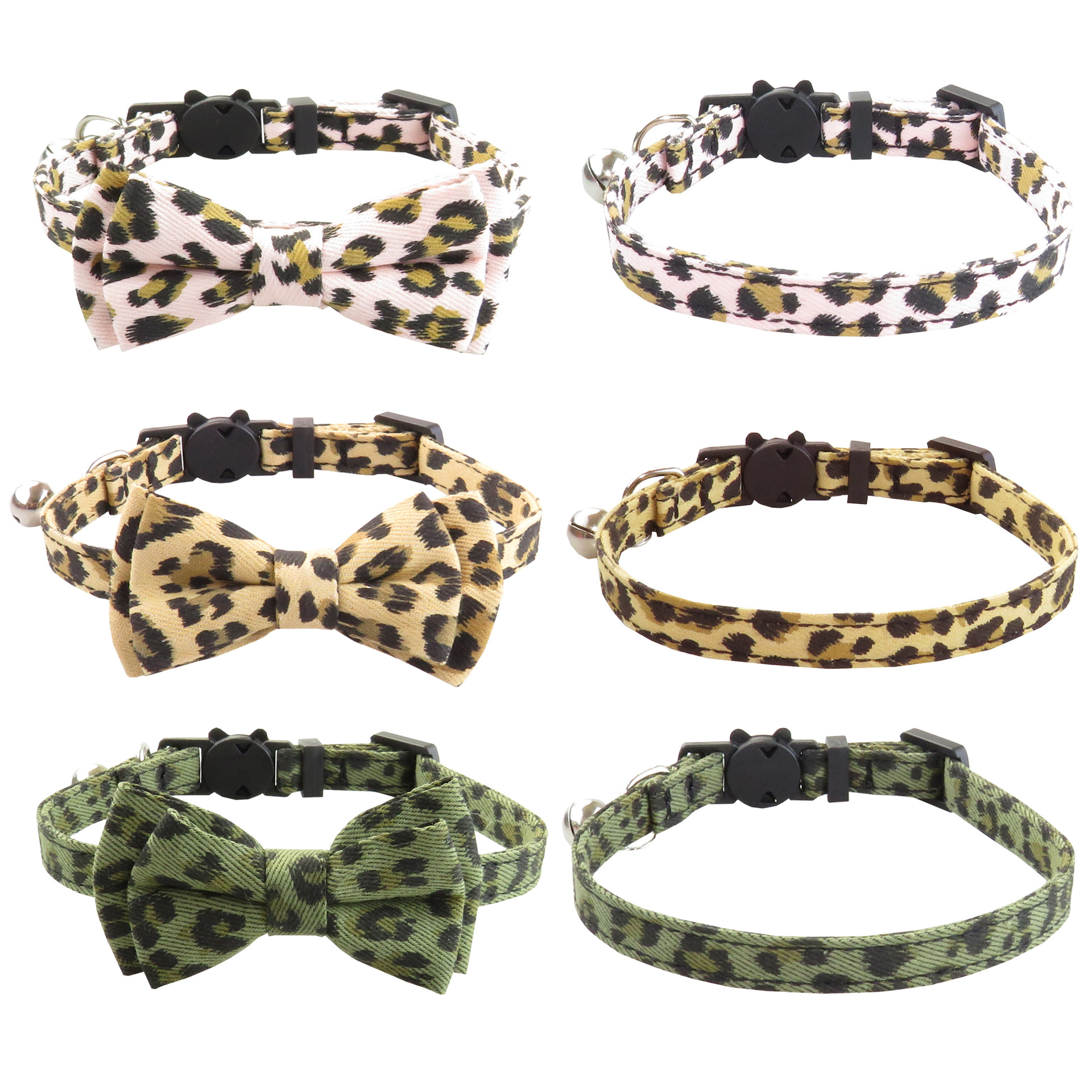 Title 1, Collare per gatti Bowknot con stampa leopardata...