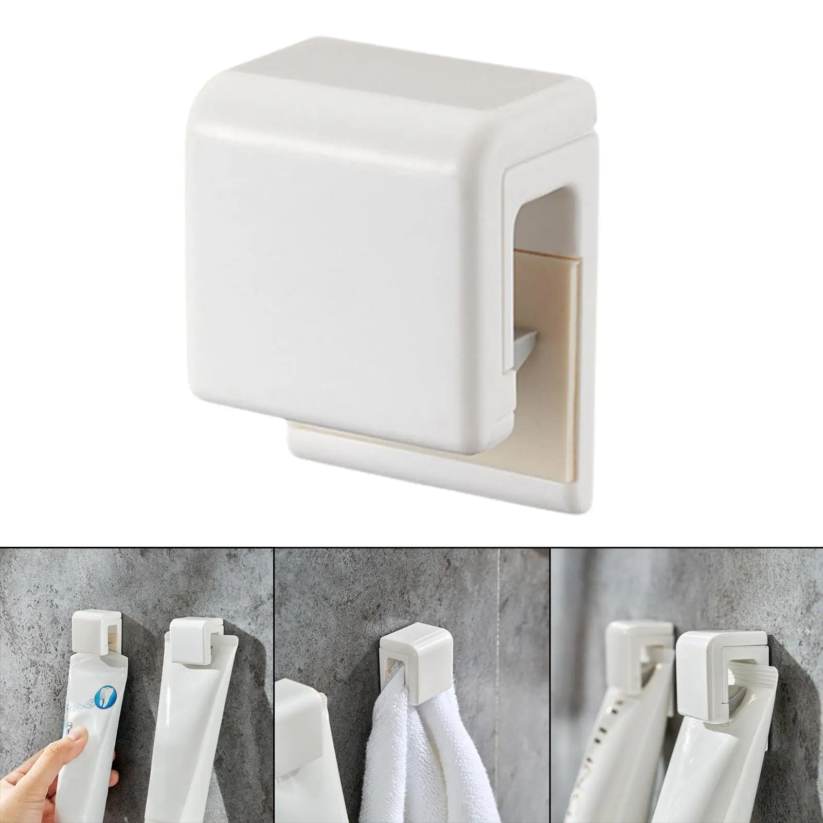 ABS Facial Cleanser Clip Accessories Holder Storage Organizer Wall-Mounted Toothpaste Clip for Family Washroom Home Household