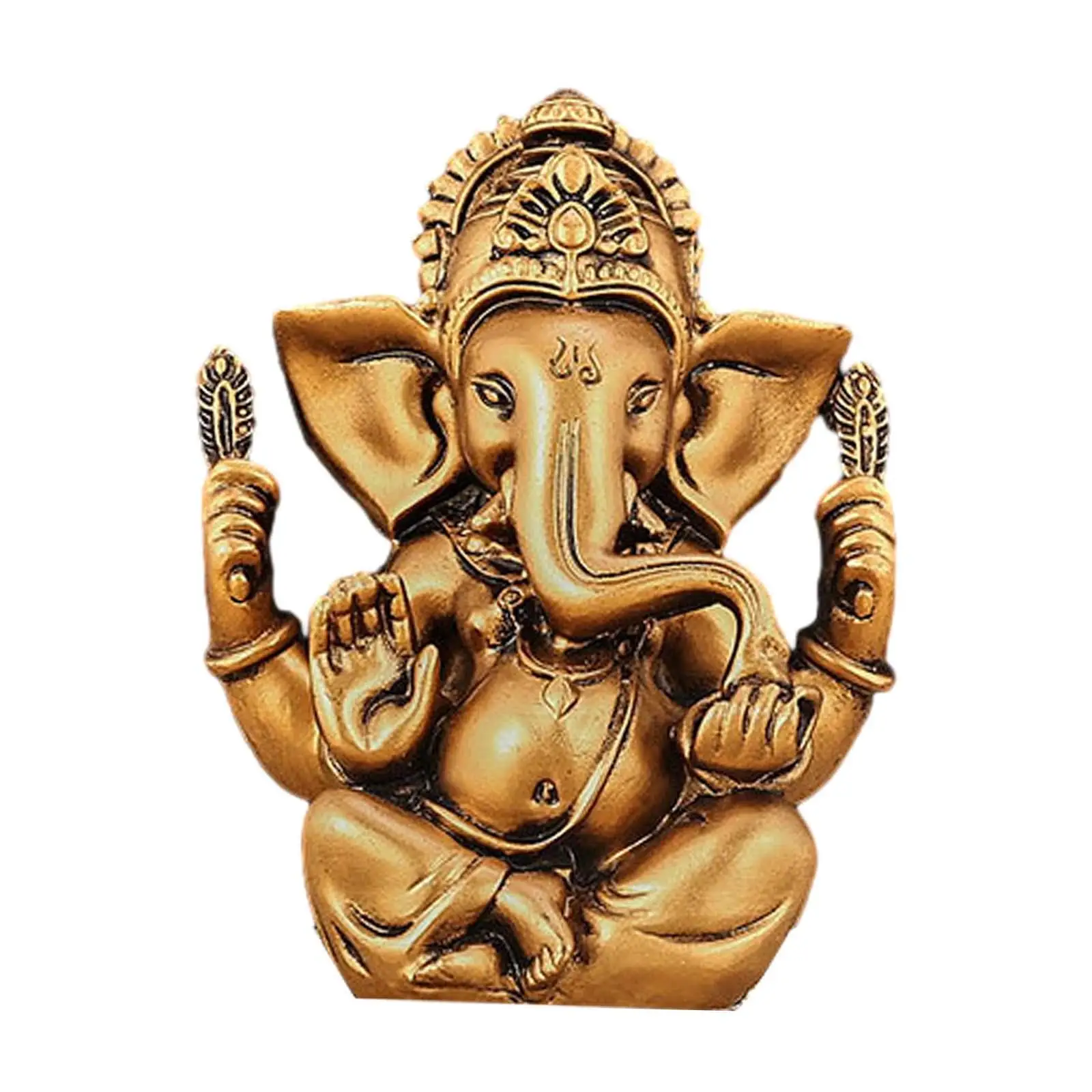 Indian Ganesha Figurine Hindu God Decorative Ganesh Statue Elephant Buddha Statue for Office Desk Car Dashboard Shelf Home Decor