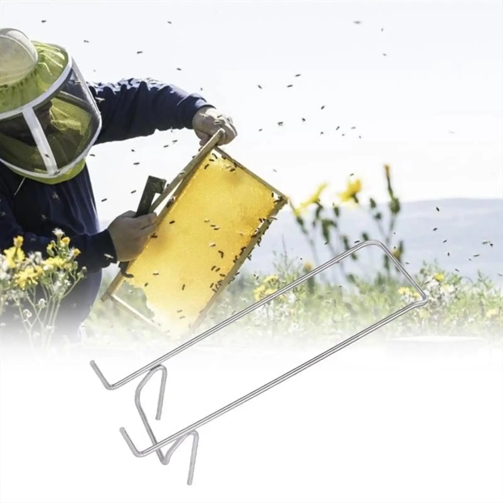 Bee Bucket Holder 1Pcs Reusable Professional Frame Beekeepers Tool 33 x 12cm Durable Honey Extractor for Indoor Workshop Farm