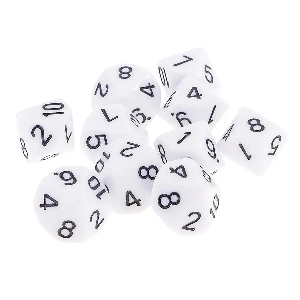 10pcs 10 Sided Dice D10 D8 Polyhedral Dice for Games 16mm RPG Dice Family Dice