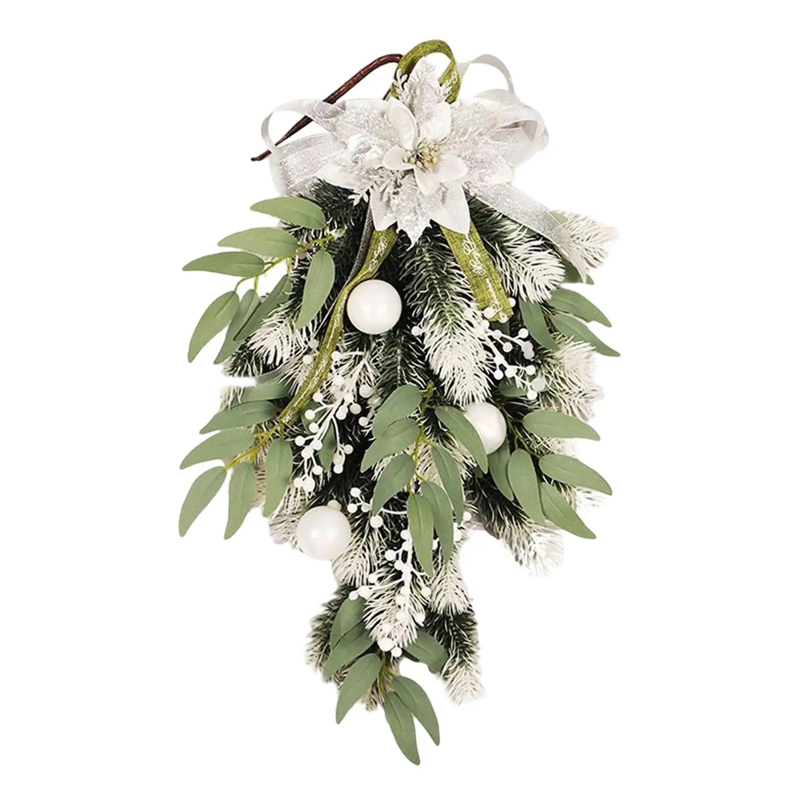 Artificial Christmas Teardrop Swag Wreath Garland Swag for Decorations