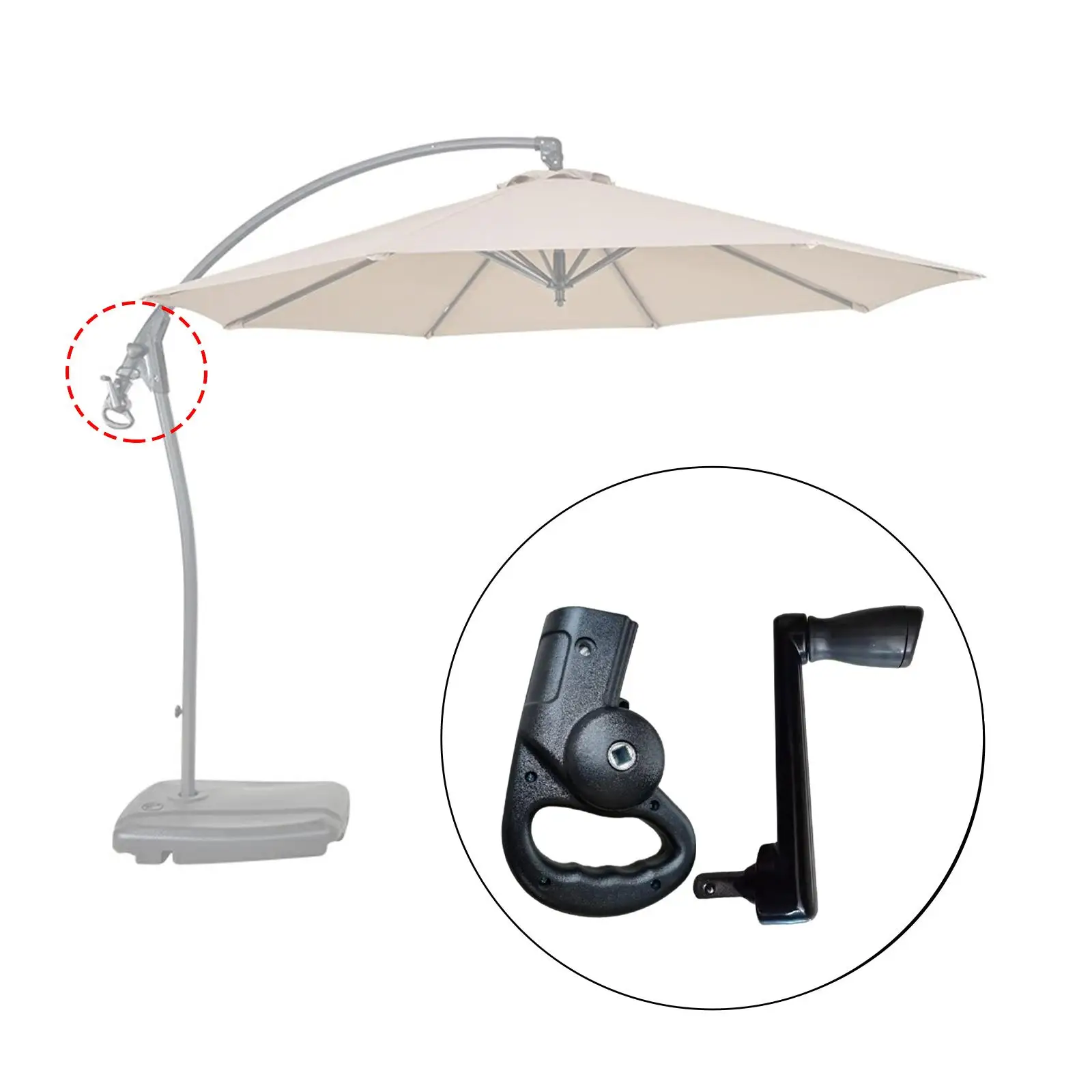 Outdoor Umbrellas Shade Crank Handle Accessories Convenient Assemble Replacement
