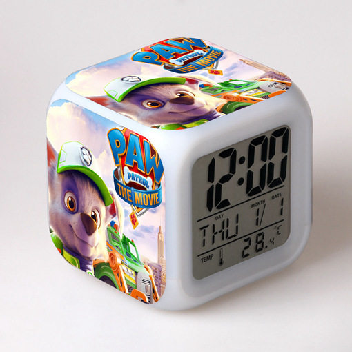 Paw Patrol-Réveil numérique LED Chase pour enfants, horloge lumineuse  rétro, décor de table de bureau