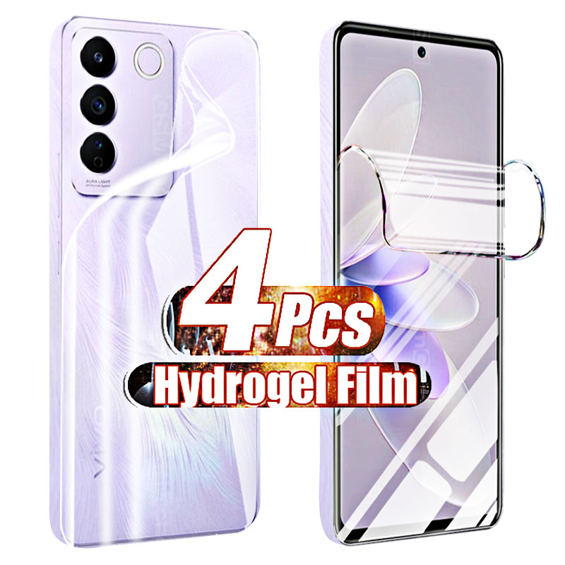 Klarer Hydro gel film 4-1 Stück Gel für vivo v27pro Displays chutz folien für vivo v 27 v25 v23 pro v27e v25e v23e 5g nicht Glas gehäuse zurück – Detail 1