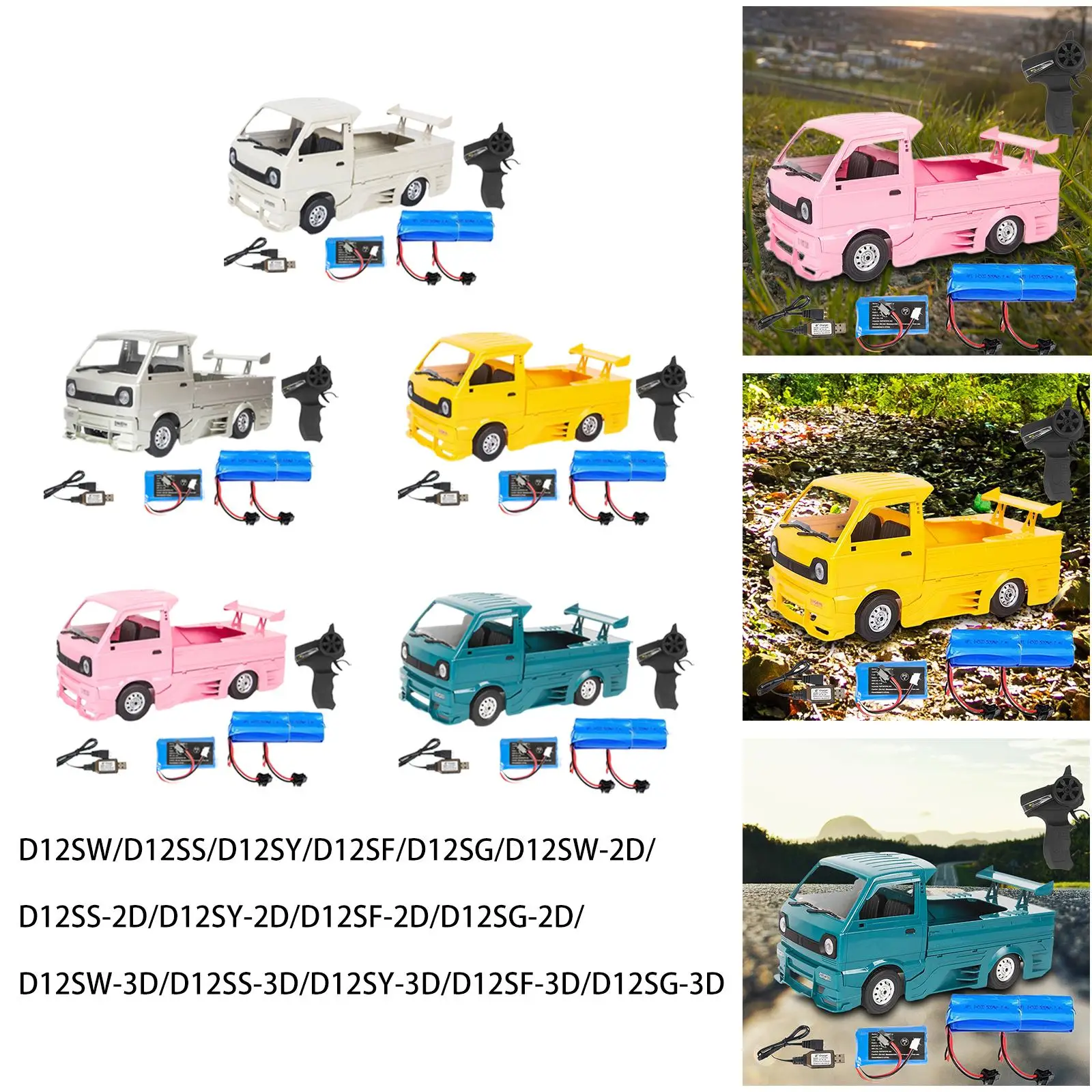 1/10 D12S RC Truck Climbing Car Vehicle Model for Kids Adults Gifts Age 7+