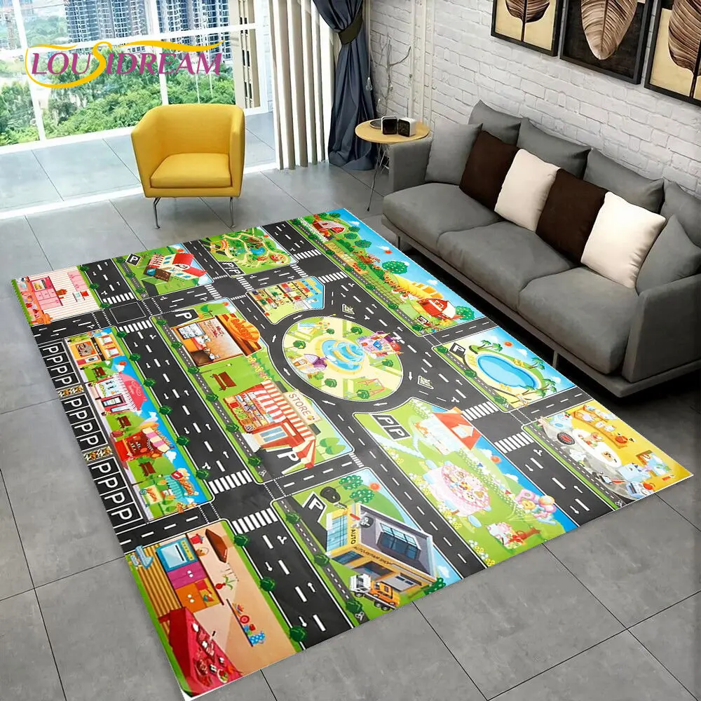 Kid's Highway Simulated City Traffic Playmat
