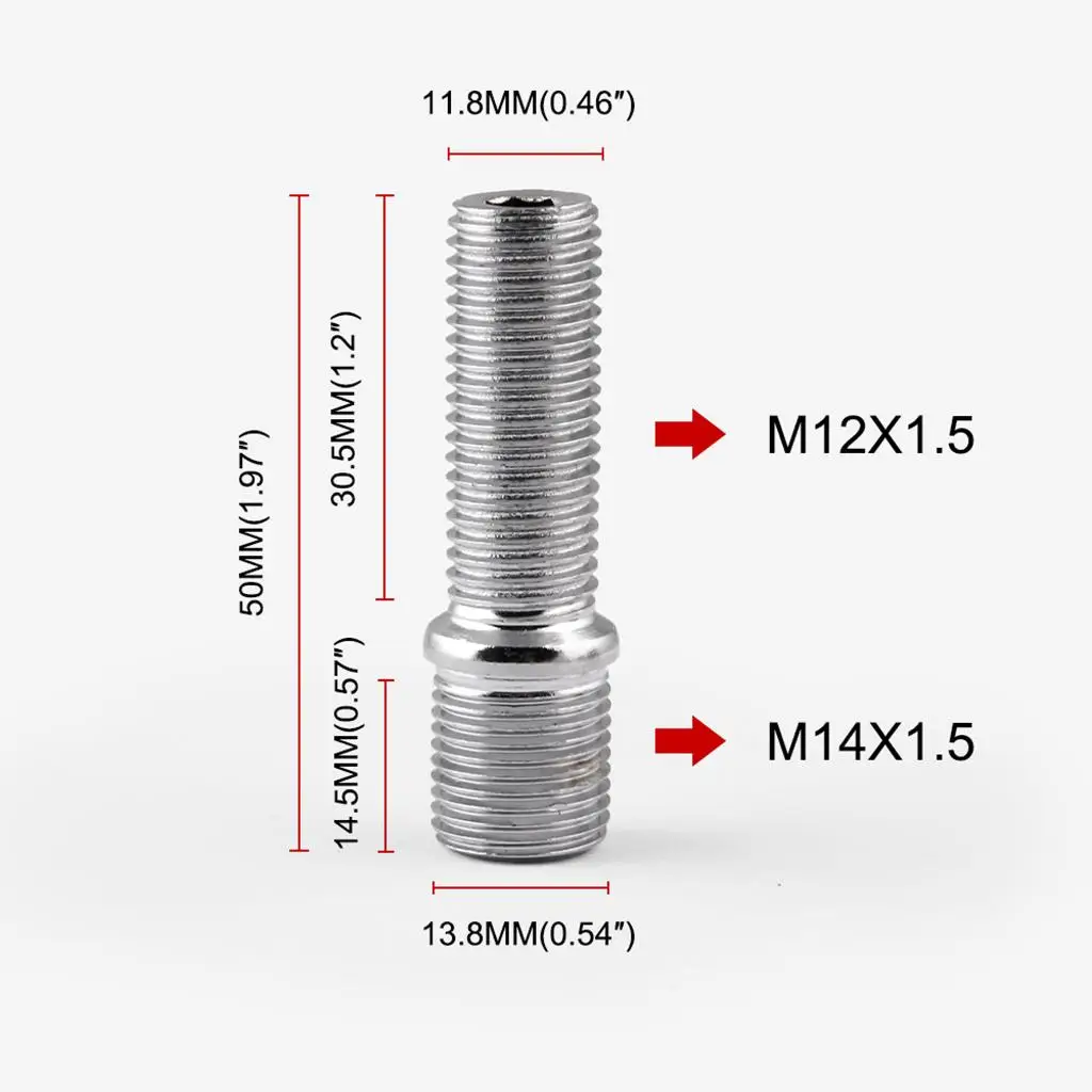 M14x1.5-M12x1.5 Wing Screw Adapter With Large Lug for Conversion Of