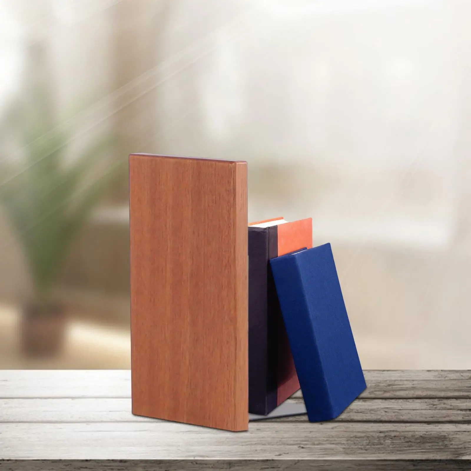 Wood Book Ends for Shelves Organizer Book Support Wooden Books Ends for Library Room