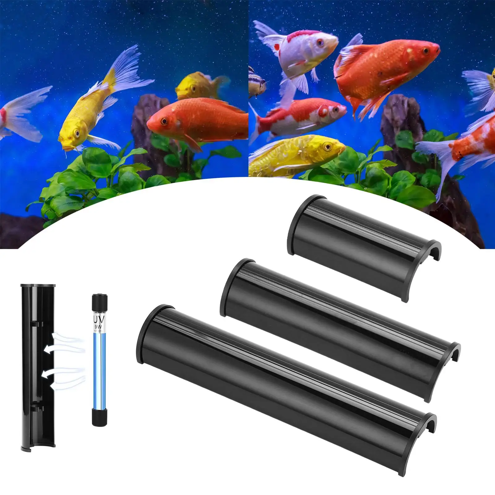 Black Fish Tank Lamp cover Cover Protective Cover Baffle Supplies Accessories Shading PP Plate Fixing Clip for Aquarium Light