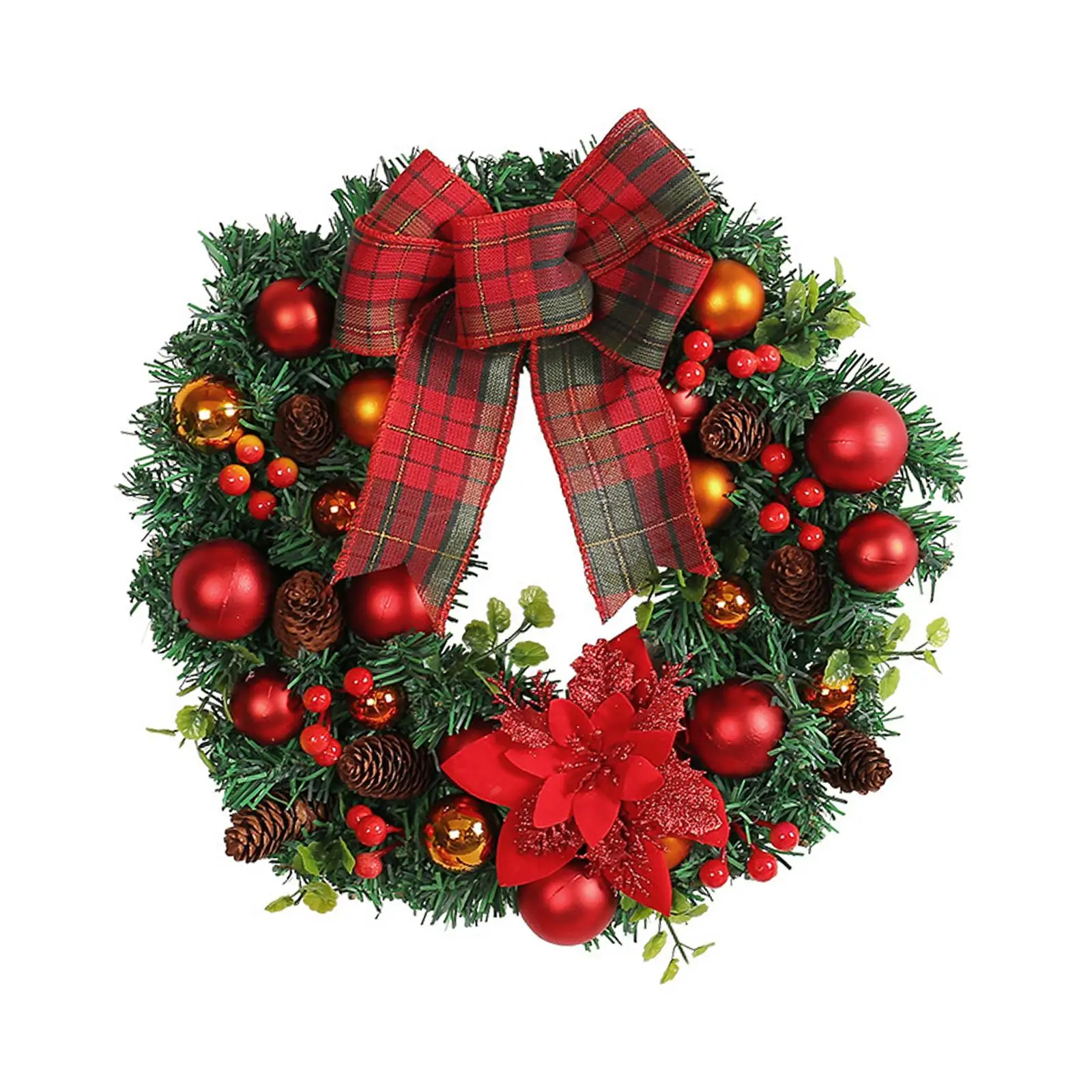 Artificial Christmas Wreath Outside Indoor Outdoor Holiday Garland Decoration for Fireplace Garden Wedding Living Room Party
