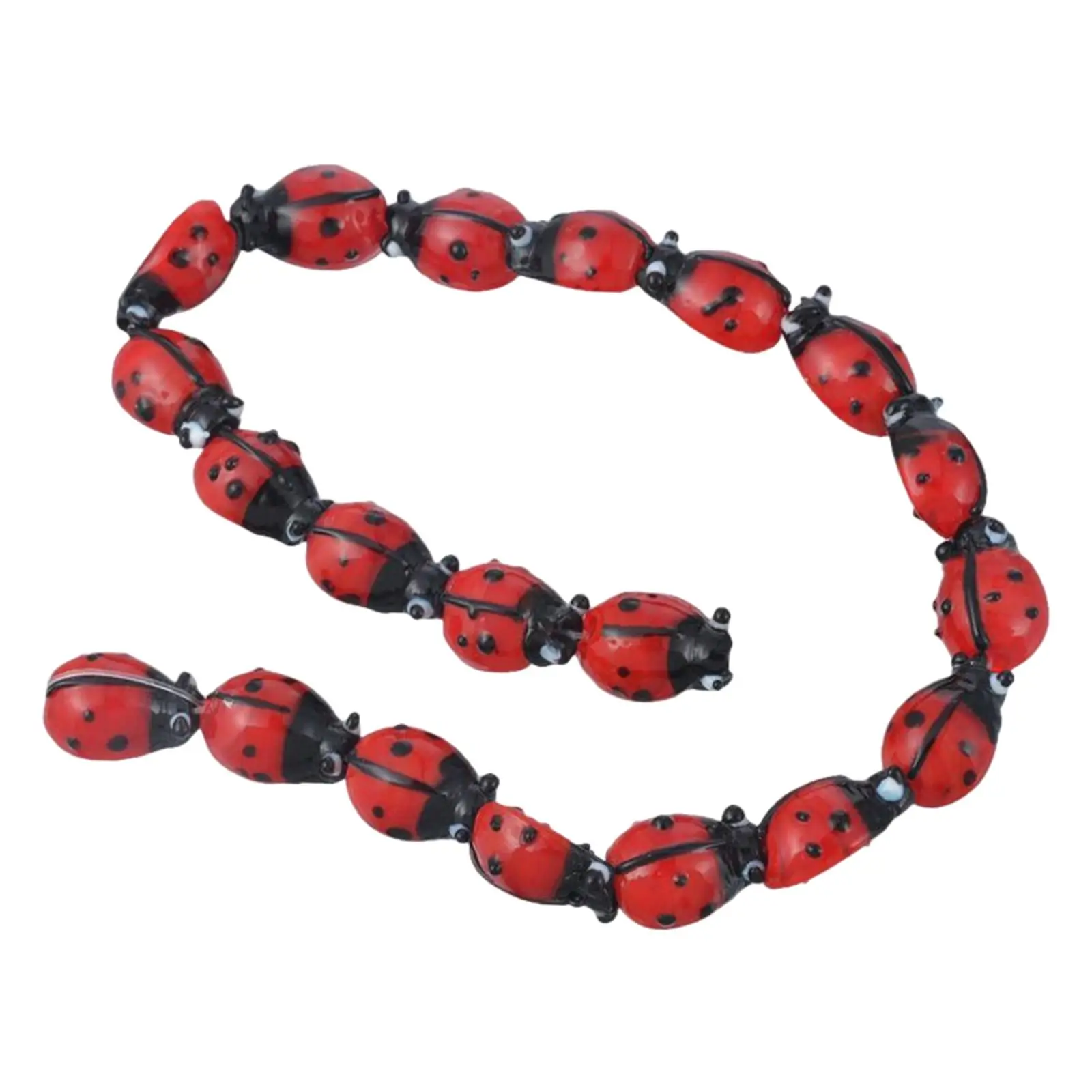 Cute Beetle Spacer Beads Set Crafts Carved Accessories Supplies Charm Red for Craft Making Decoration Pendant Halloween Earrings