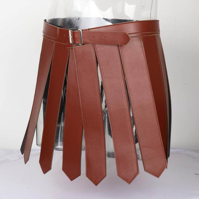 Brown leather gladiator skirt best sale