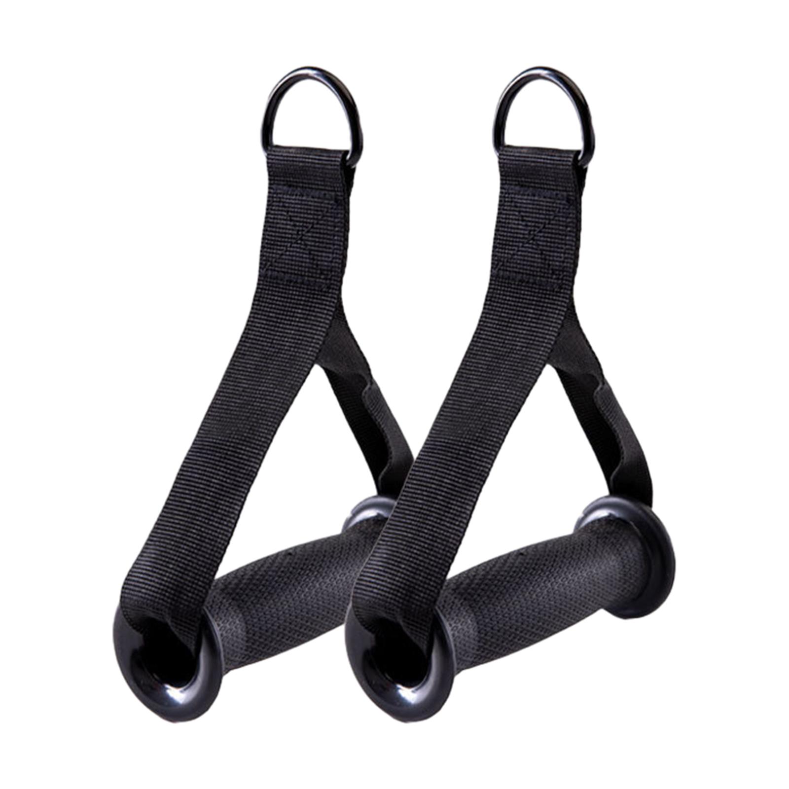 Resistance Band Handles Black for Pull Down Gym Equipment Pulley System