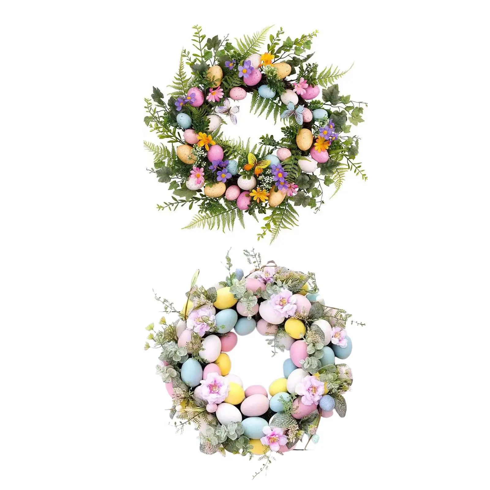 Artificial Easter Wreath Easter Decorations Ornament 45cm for Party Outside