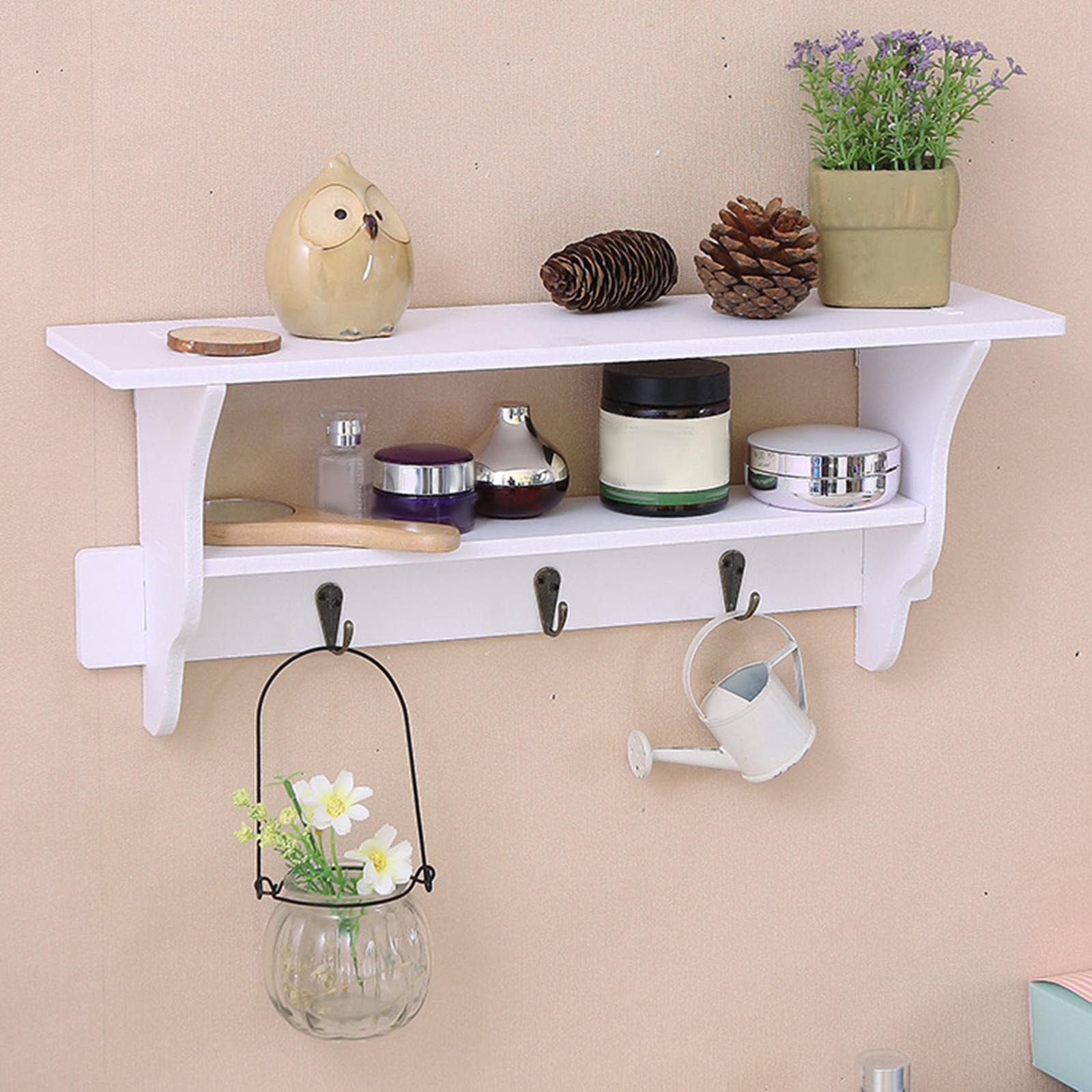 Entryway Wall Mounted Hooks with Shelf Hanging Shelf for Bedroom Home Bathroom Decor