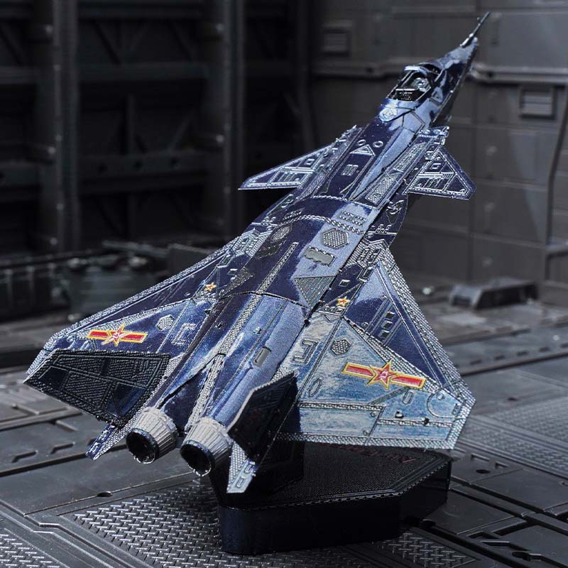 Buntes J-20 Kämpfer 3d Metall puzzle handgemachtes Flugzeug Miniatur zusammen gebautes Modell Puzzle Spielzeug für Erwachsene kreatives Geschenk – Detail 1